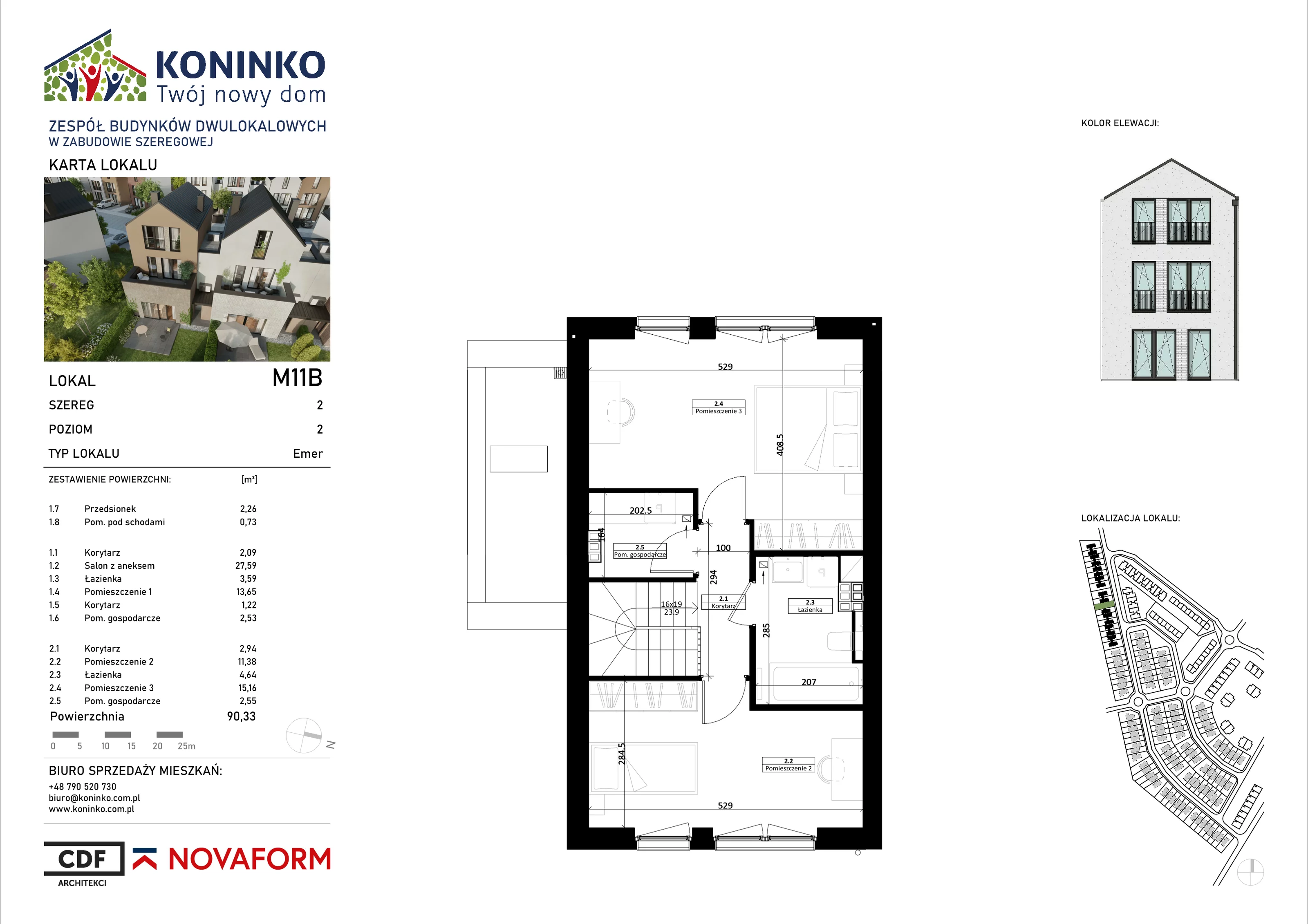 Mieszkanie 90,33 m², piętro 1, oferta nr 11B, Koninko, Koninko, ul. Sceniczna