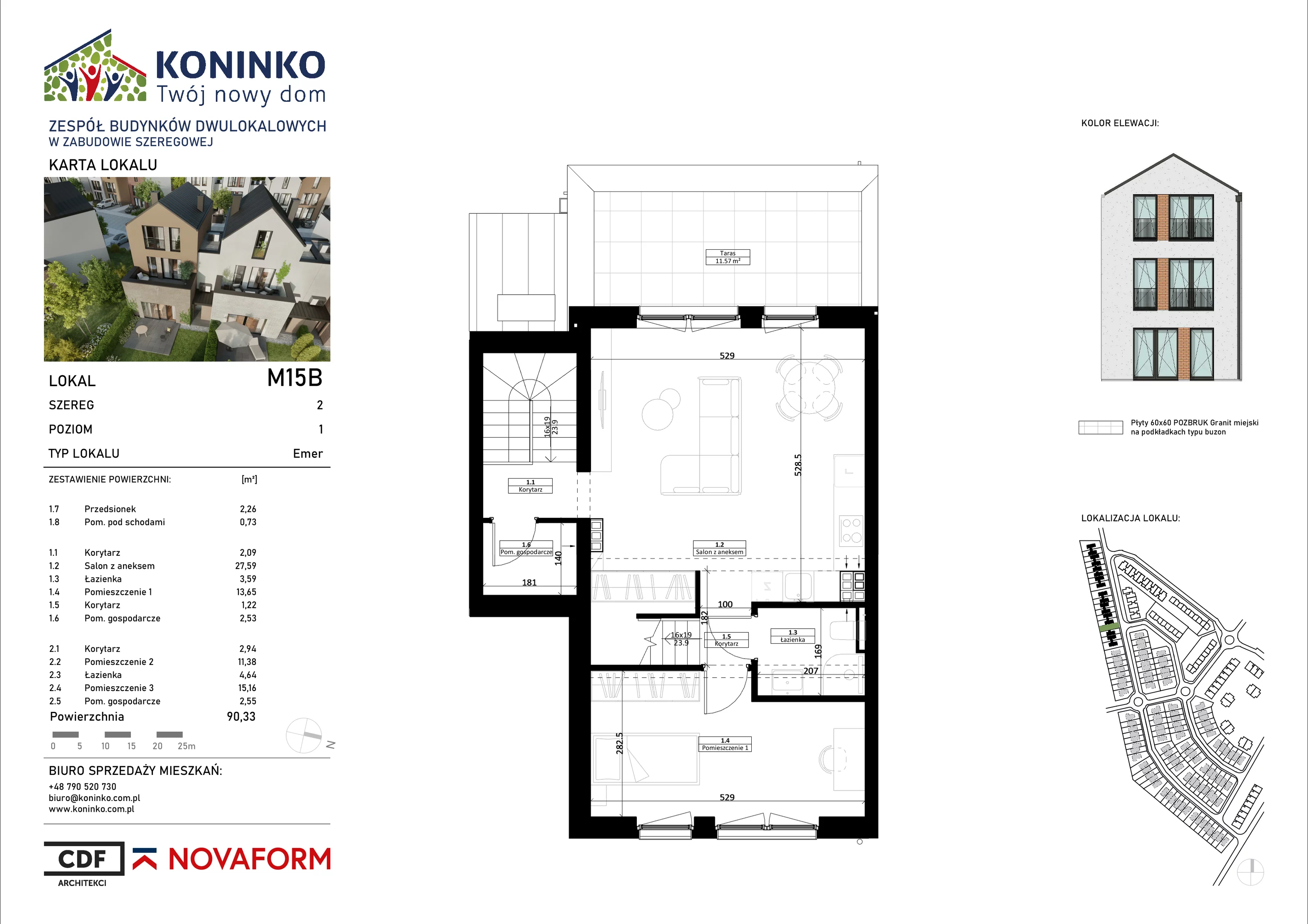 Mieszkanie 90,33 m², piętro 1, oferta nr 15B, Koninko, Koninko, ul. Sceniczna