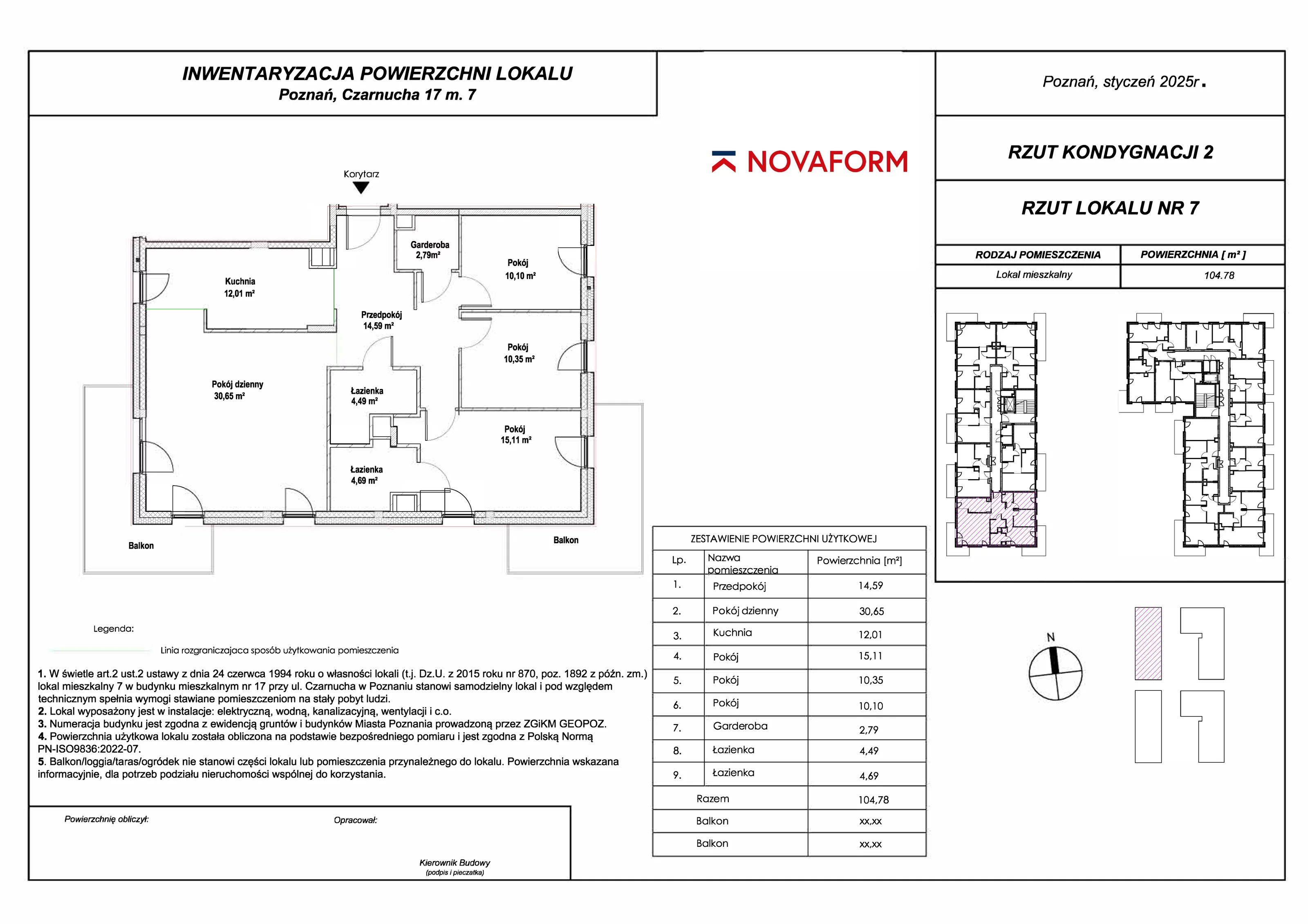 4 pokoje, mieszkanie 104,78 m², piętro 1, oferta nr E.1.05, Nove Olendry, Poznań, Naramowice, Naramowice, ul. Czarnucha 17