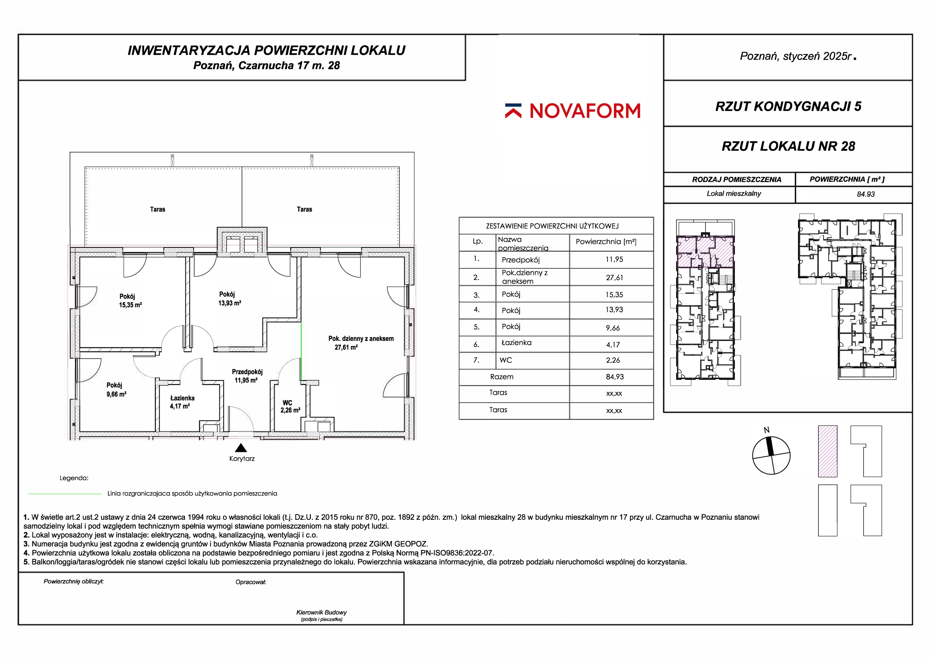 3 pokoje, mieszkanie 84,93 m², piętro 4, oferta nr E.4.01, Nove Olendry, Poznań, Naramowice, Naramowice, ul. Czarnucha 17
