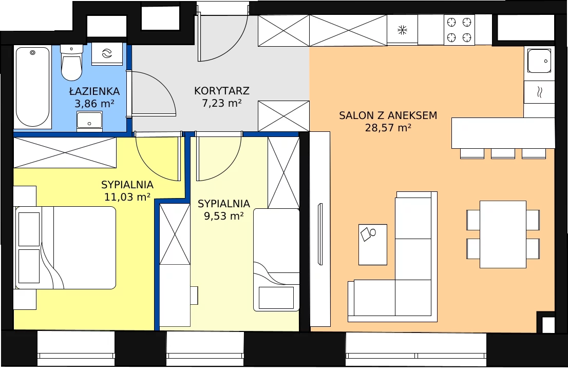 Zalety apartamentu 60.22 m², A_01_06