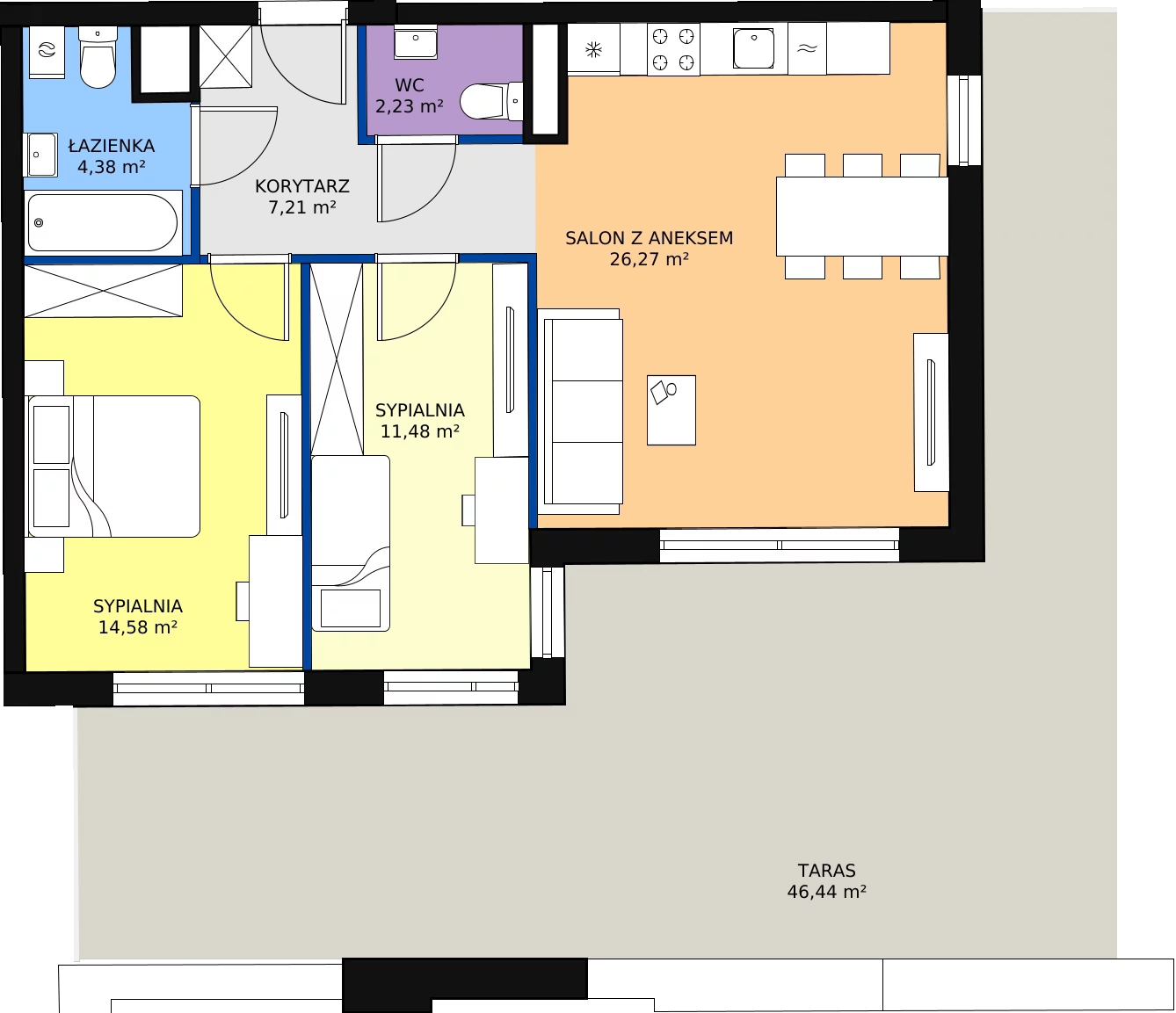 Zalety apartamentu 66.15 m², B_01_15