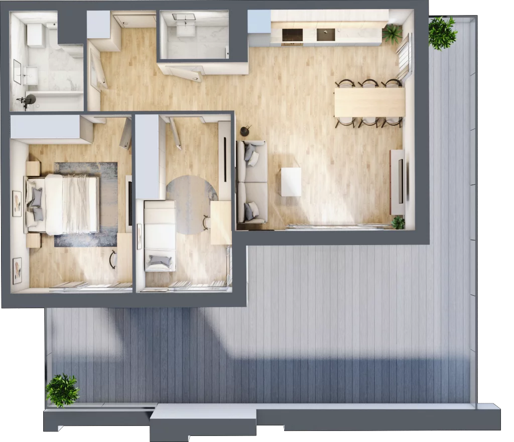 3 pokoje, apartament 66,15 m², piętro 1, oferta nr B_01_15, Kolejova 1, Poznań, Grunwald, Łazarz, ul. Kolejowa 1/3