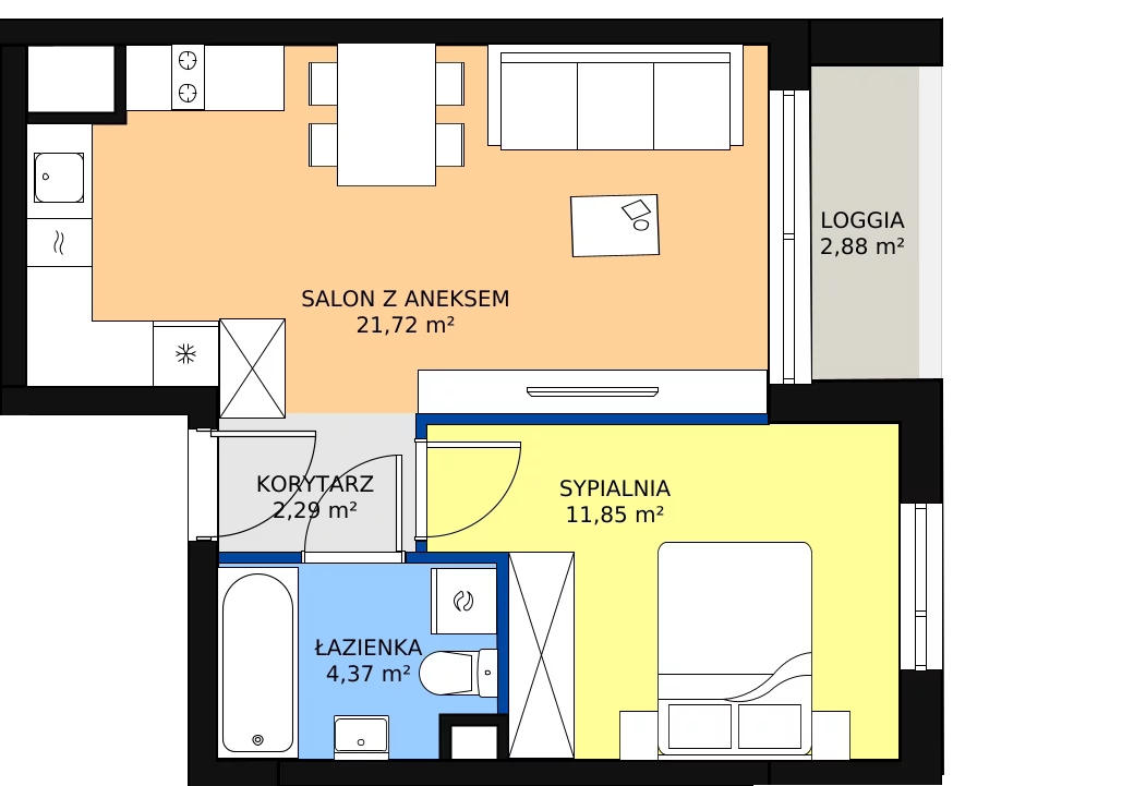Zalety mieszkania 40.23 m², B_02_26