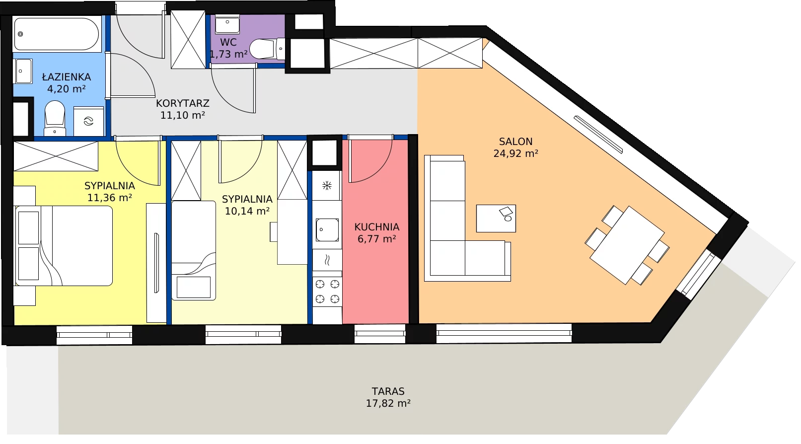 Zalety apartamentu 70.22 m², C_01_04