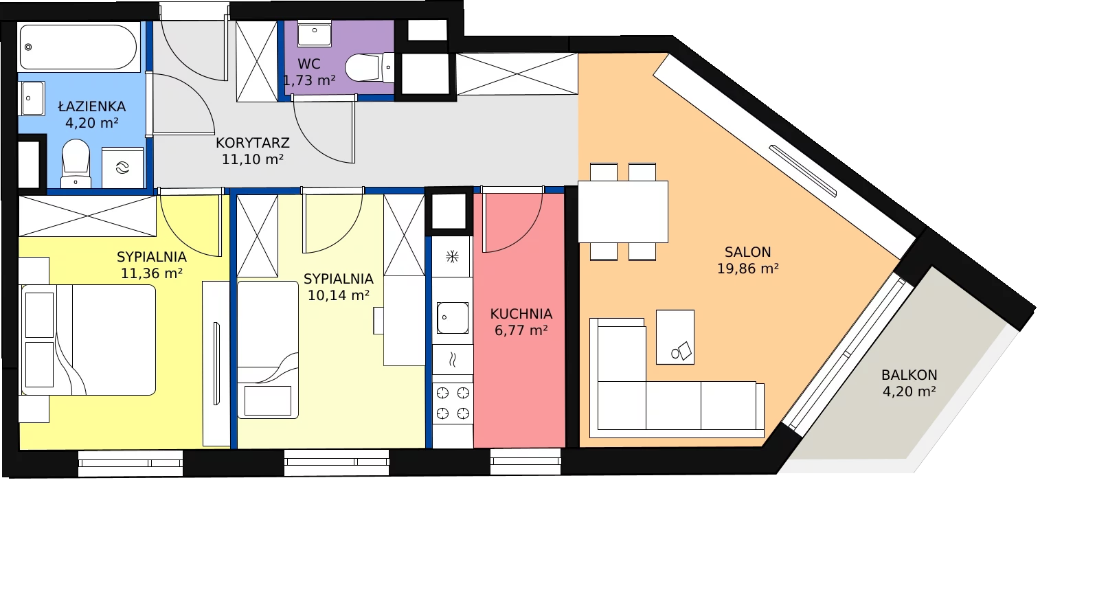 Zalety apartamentu 65.16 m², C_02_12