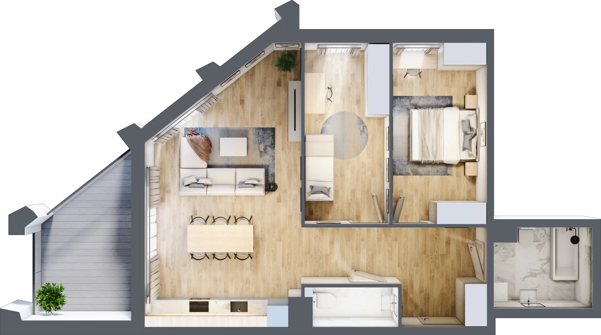 3 pokoje, apartament 75,94 m², piętro 2, oferta nr D_02_23, Kolejova 1, Poznań, Grunwald, Łazarz, ul. Kolejowa 1/3