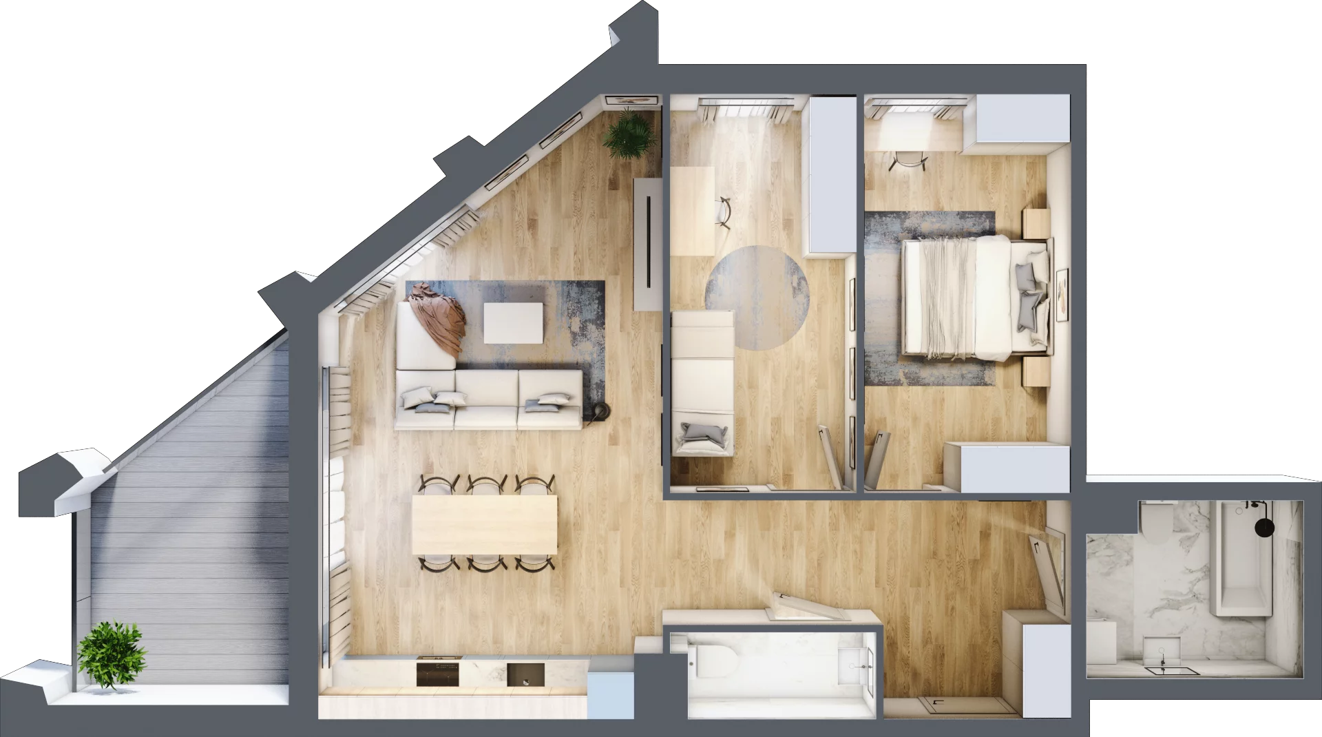 3 pokoje, apartament 75,94 m², piętro 4, oferta nr D_04_45, Kolejova 1, Poznań, Grunwald, Łazarz, ul. Kolejowa 1/3