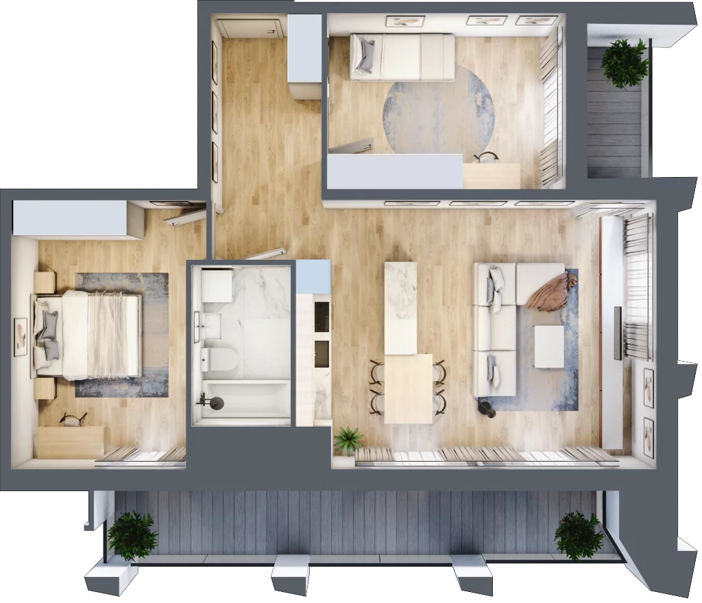 3 pokoje, apartament 70,14 m², piętro 12, oferta nr D_12_86, Kolejova 1, Poznań, Grunwald, Łazarz, ul. Kolejowa 1/3
