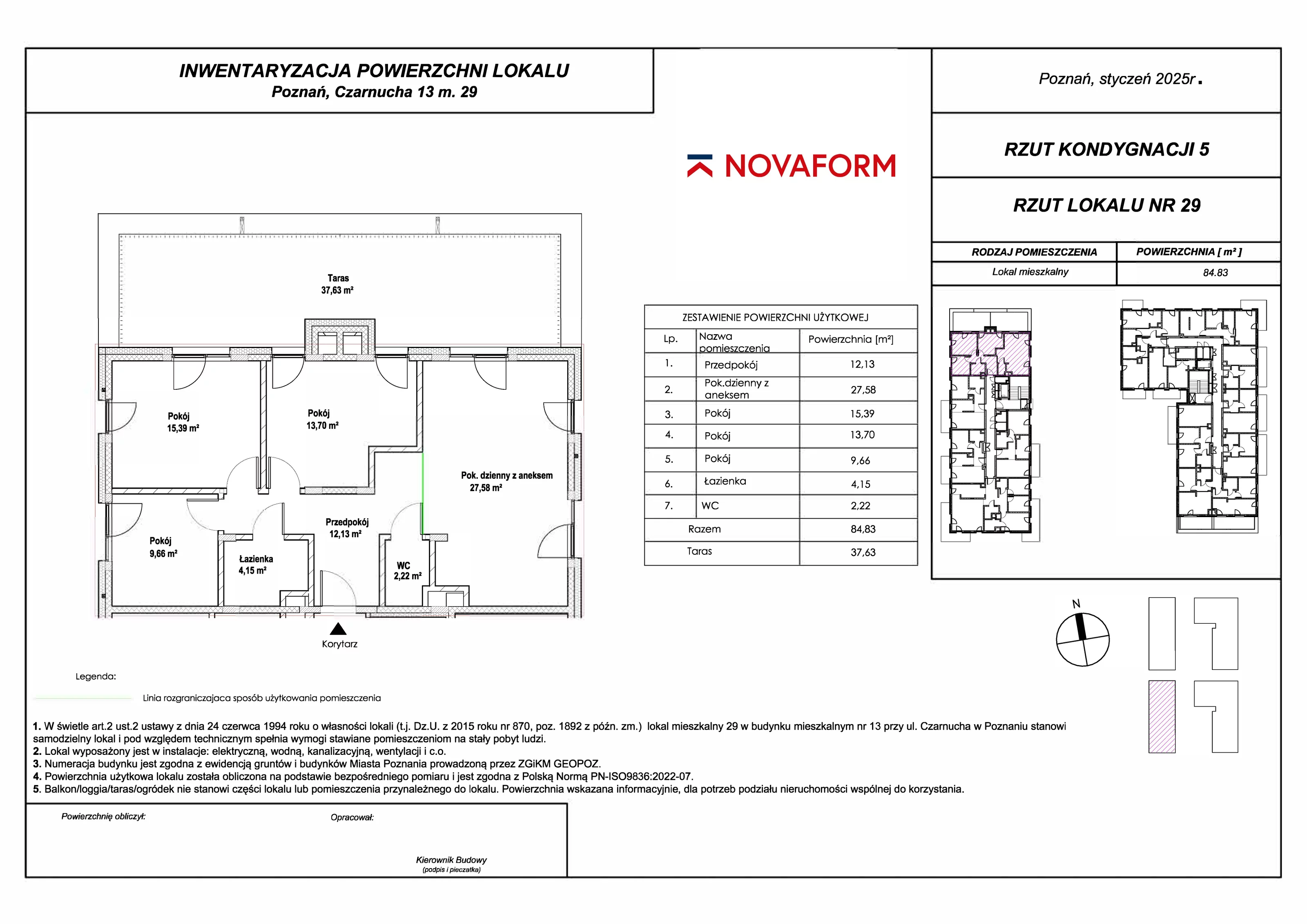 3 pokoje, mieszkanie 84,83 m², piętro 4, oferta nr C.4.01, Nove Olendry, Poznań, Naramowice, Naramowice, ul. Czarnucha 17