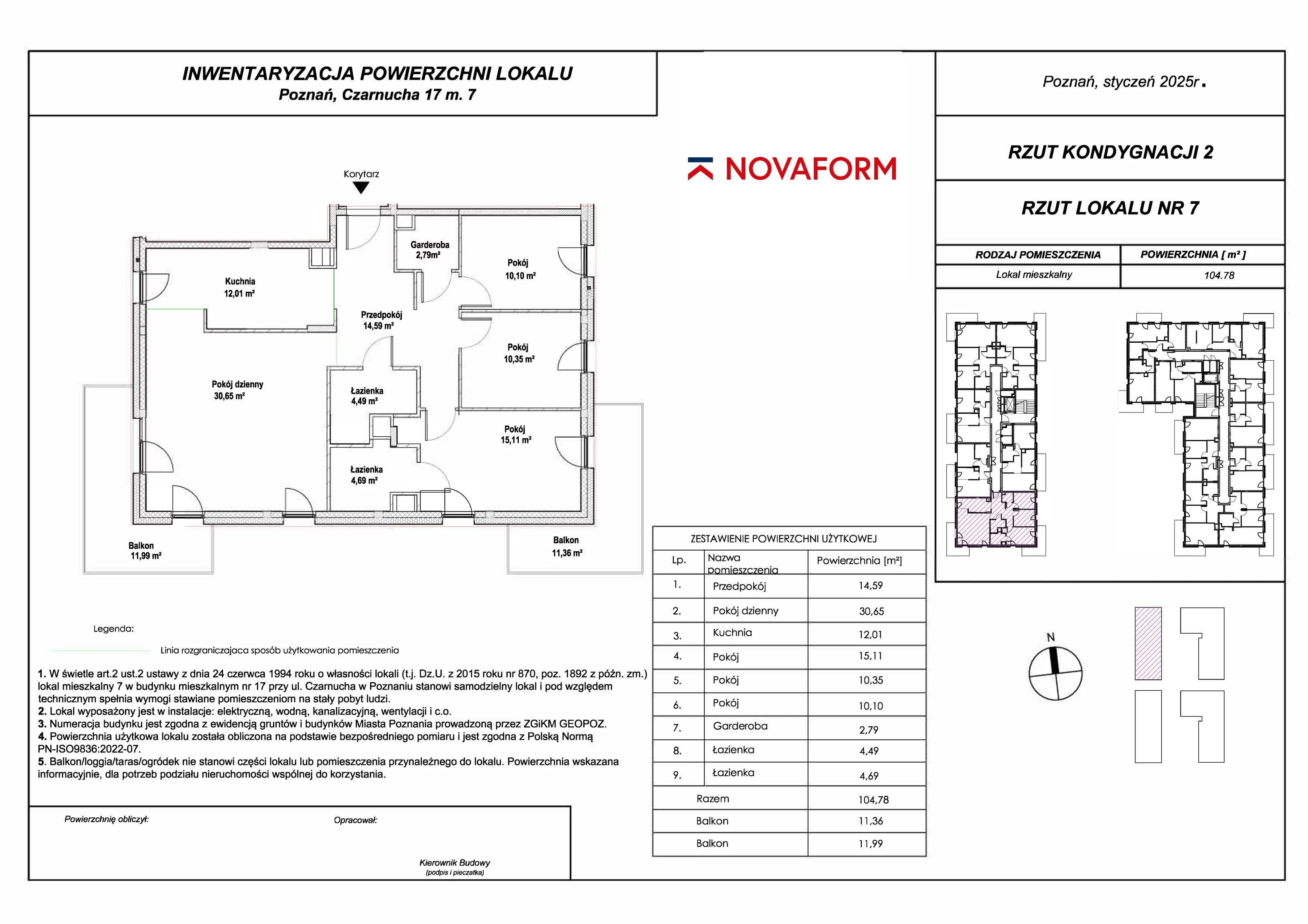 4 pokoje, mieszkanie 104,78 m², piętro 1, oferta nr E.1.05, Nove Olendry, Poznań, Naramowice, Naramowice, ul. Czarnucha 17