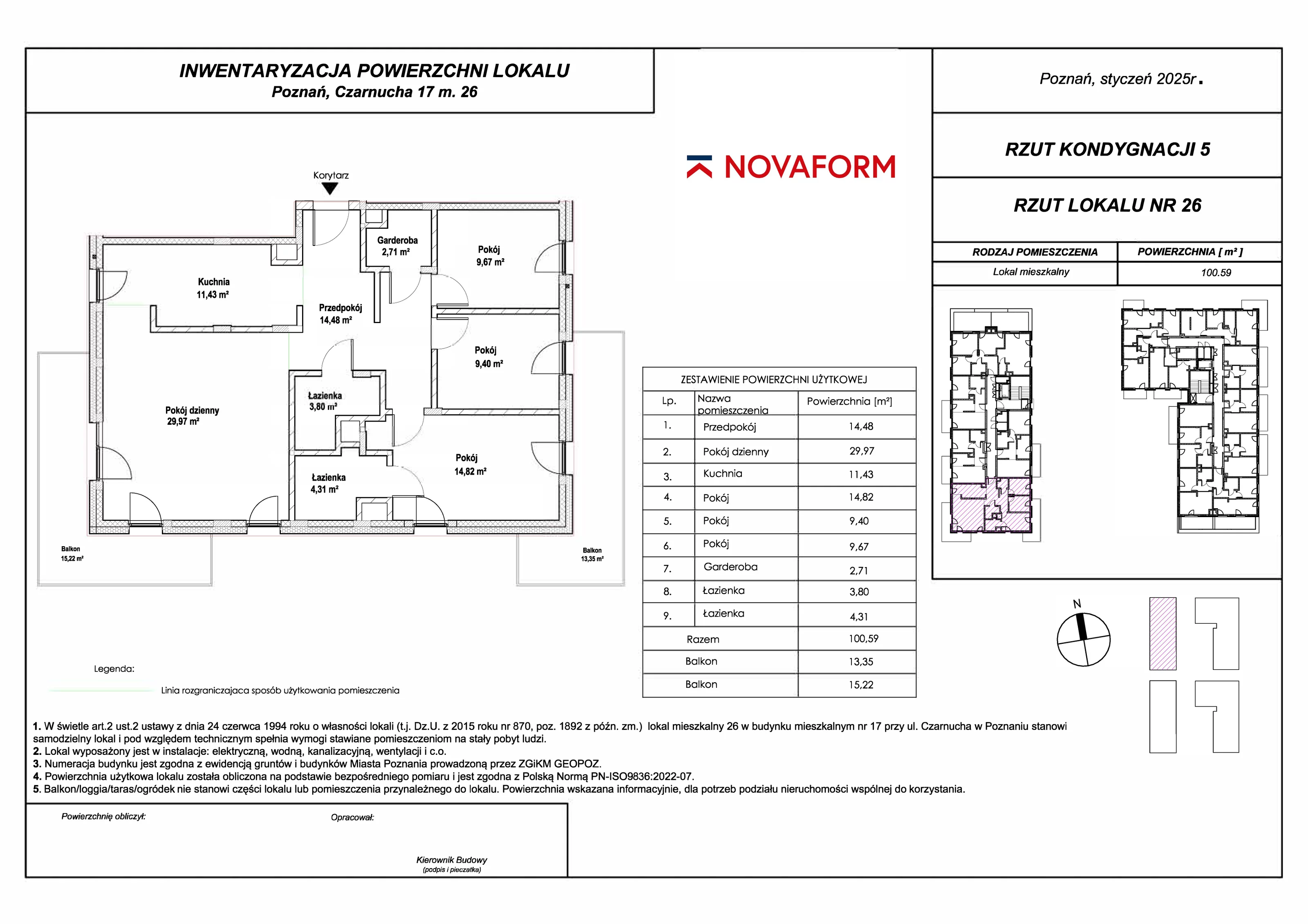 4 pokoje, mieszkanie 99,05 m², piętro 4, oferta nr E.4.04, Nove Olendry, Poznań, Naramowice, Naramowice, ul. Czarnucha 17