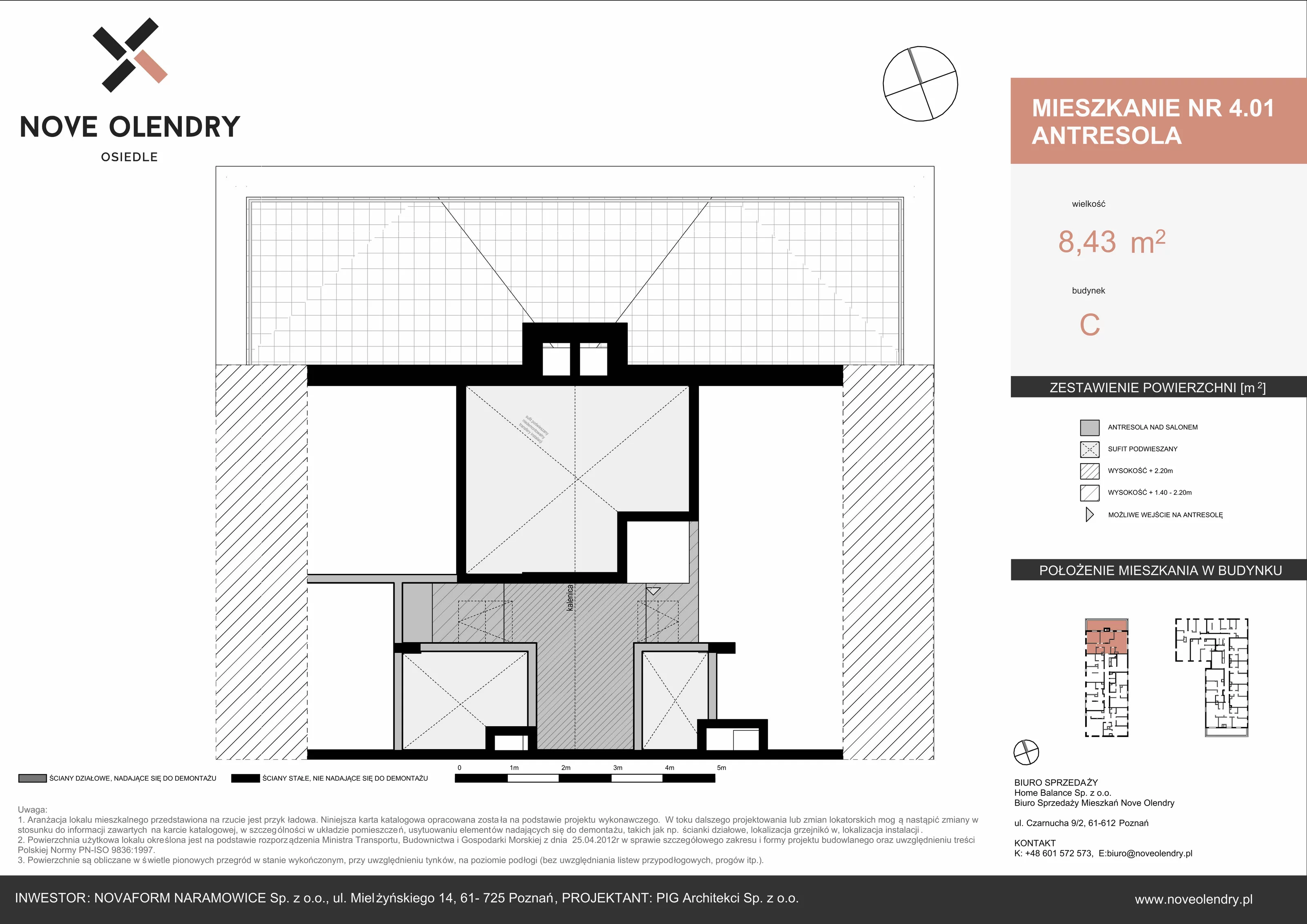 3 pokoje, mieszkanie 84,83 m², piętro 4, oferta nr C.4.01, Nove Olendry, Poznań, Naramowice, Naramowice, ul. Czarnucha 17