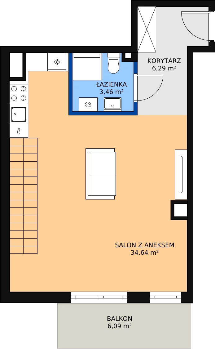 Zalety mieszkania 78 m², 2.A.2.2