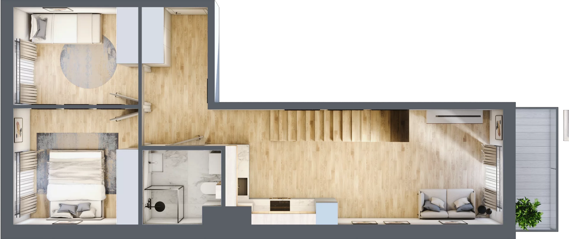 4 pokoje, mieszkanie 95,63 m², piętro 2, oferta nr 2.D.2.1, ul. Zawidowska Dobry Deweloper Milo Wrocław Maślice, Wrocław, Maślice, Fabryczna, ul. Zawidowska