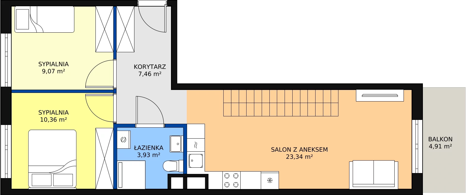 Zalety mieszkania 96.22 m², 2.E.2.1