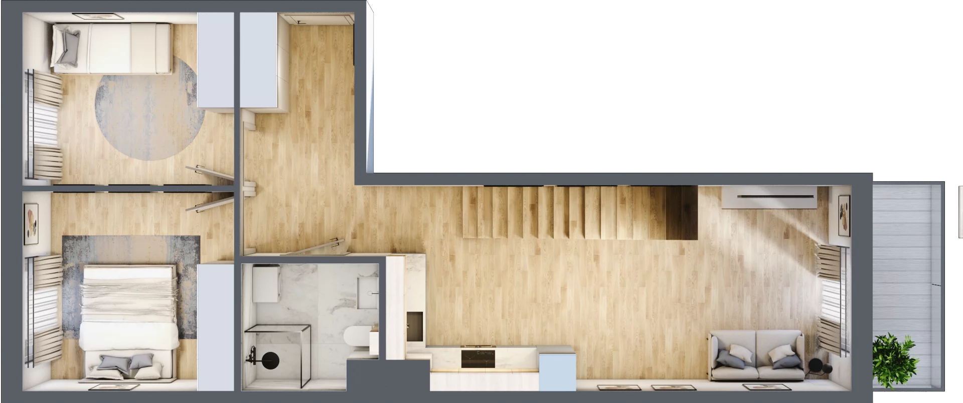 4 pokoje, mieszkanie 96,22 m², piętro 2, oferta nr 2.E.2.1, ul. Zawidowska Dobry Deweloper Milo Wrocław Maślice, Wrocław, Maślice, Fabryczna, ul. Zawidowska