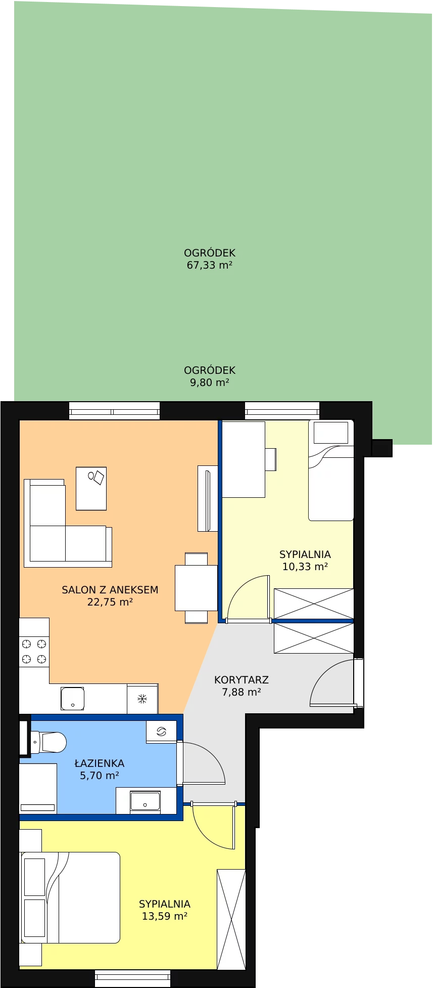 Zalety mieszkania 60.25 m², G3-02