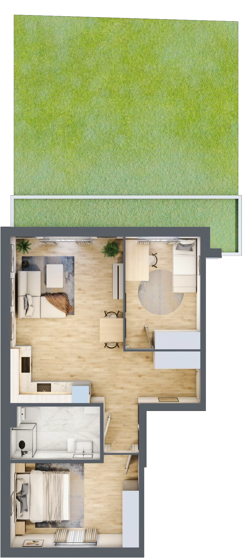 3 pokoje, mieszkanie 60,25 m², parter, oferta nr G3-02, Smolec pod Wrocławiem Dobry Deweloper Milo, Smolec, ul. Granitowa 52-62