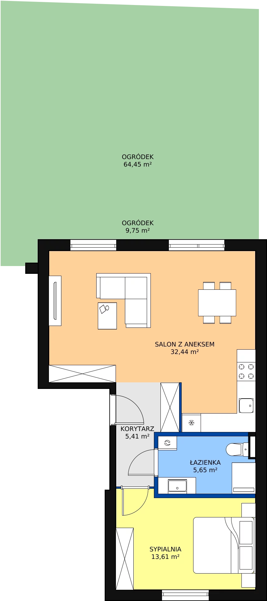 Zalety mieszkania 57.11 m², G3-03