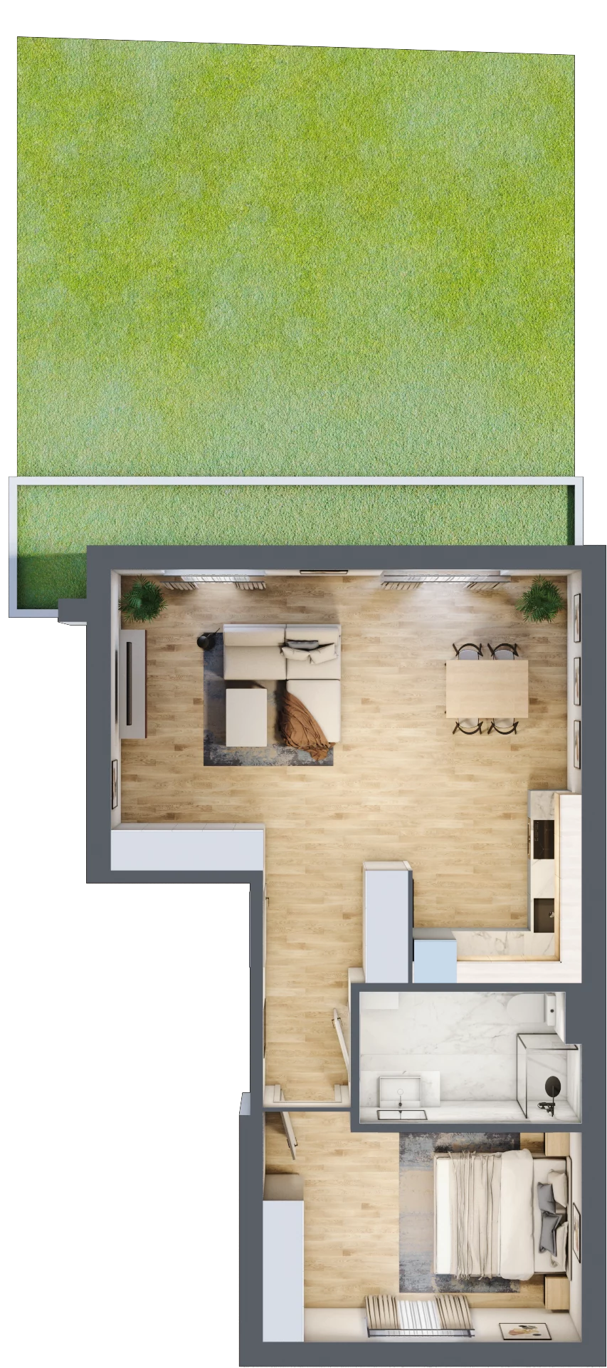 2 pokoje, mieszkanie 57,11 m², parter, oferta nr G3-03, Smolec pod Wrocławiem Dobry Deweloper Milo, Smolec, ul. Granitowa 52-62