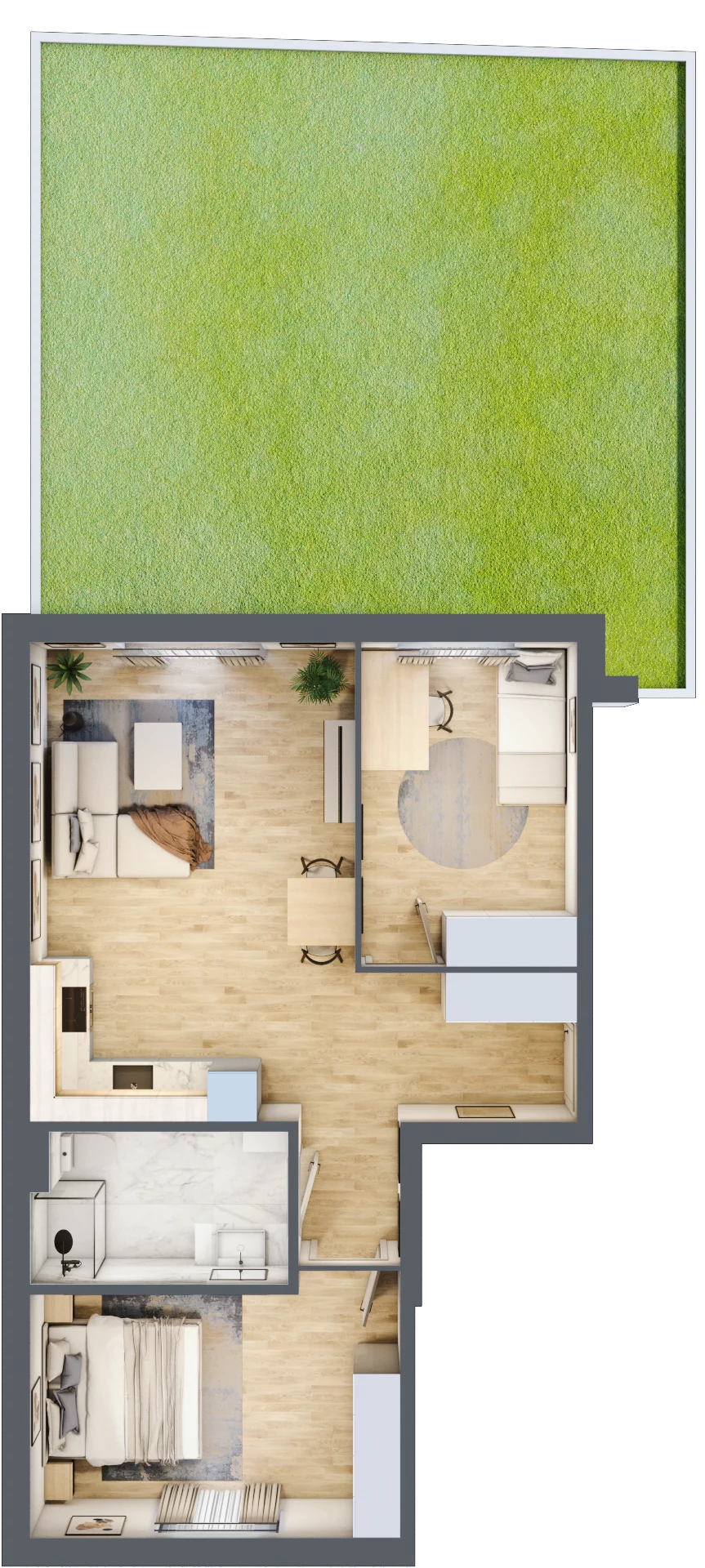 3 pokoje, mieszkanie 60,98 m², parter, oferta nr G2-01, Smolec pod Wrocławiem Dobry Deweloper Milo, Smolec, ul. Granitowa 52-62