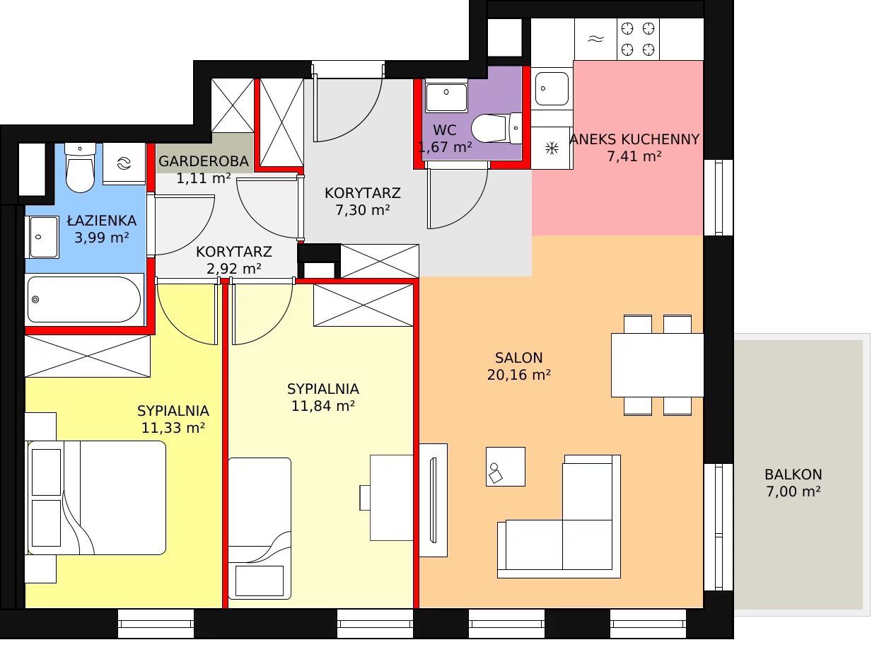 Mieszkanie 67,58 m², piętro 3, oferta nr 18, Terminus, Piastów, ul. Bodycha 122