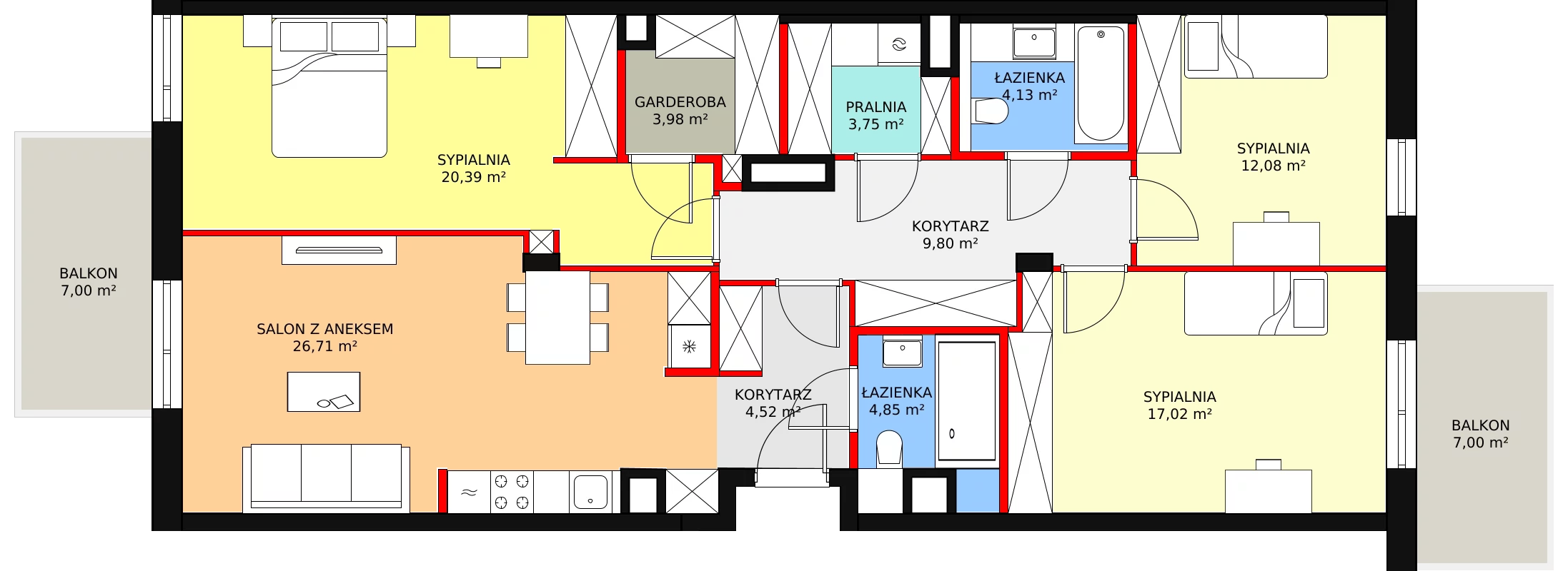 Mieszkanie 106,83 m², piętro 3, oferta nr 21, Terminus, Piastów, ul. Bodycha 122