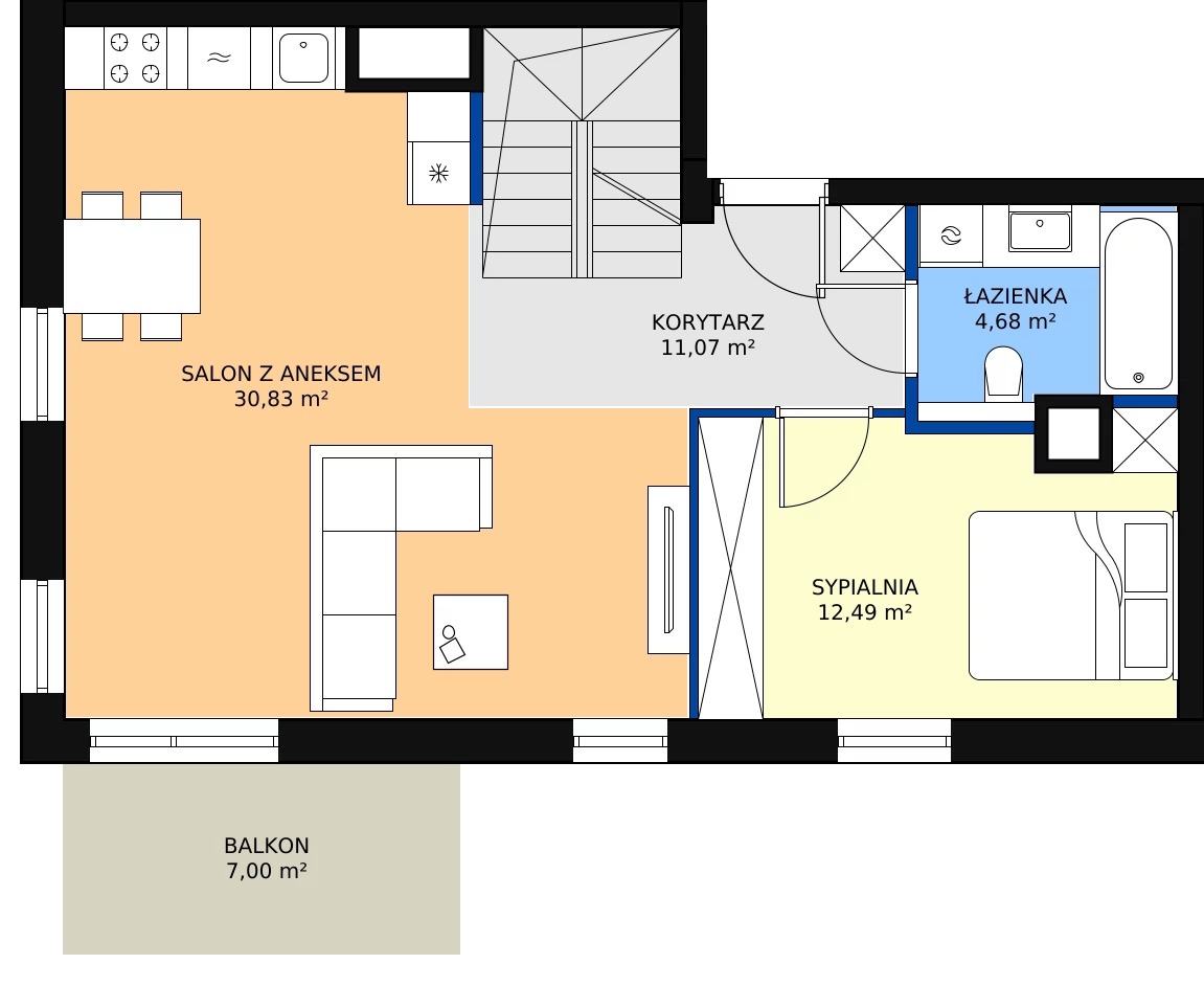 3 pokoje, apartament 99,13 m², piętro 4, oferta nr 55, Osiedle Terminus, Piastów, ul. Bodycha 122