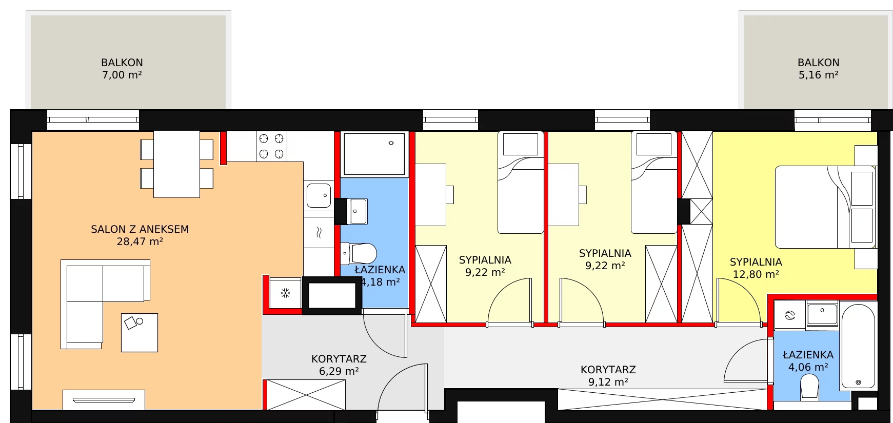 Apartament 83,13 m², piętro 3, oferta nr 48, Osiedle Terminus, Piastów, ul. Bodycha 122