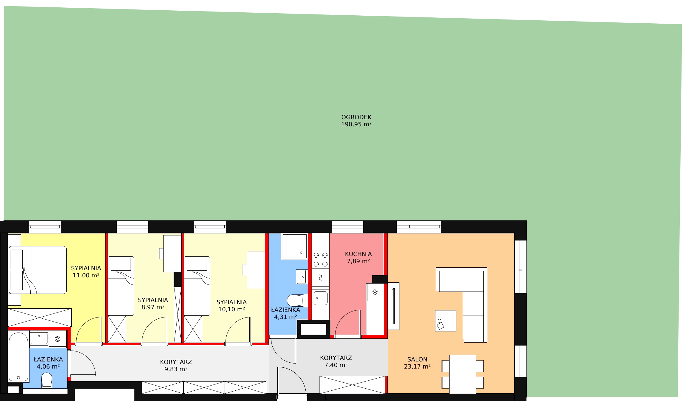 Apartament 86,63 m², parter, oferta nr 30, Osiedle Terminus, Piastów, ul. Bodycha 122