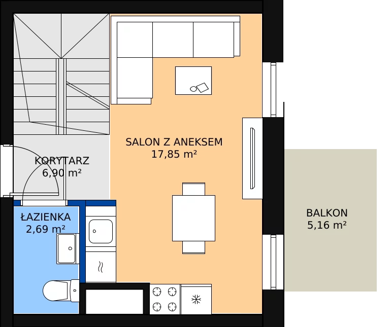 2 pokoje, apartament 49,01 m², piętro 4, oferta nr 56, Osiedle Terminus, Piastów, ul. Bodycha 122