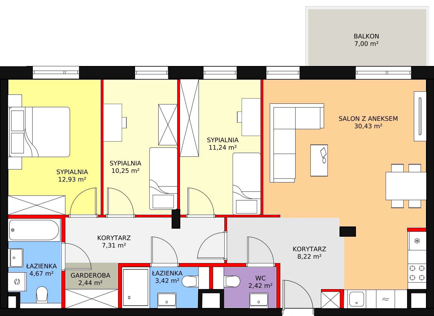 Apartament 93,23 m², piętro 3, oferta nr 20, Osiedle Terminus, Piastów, ul. Bodycha 122