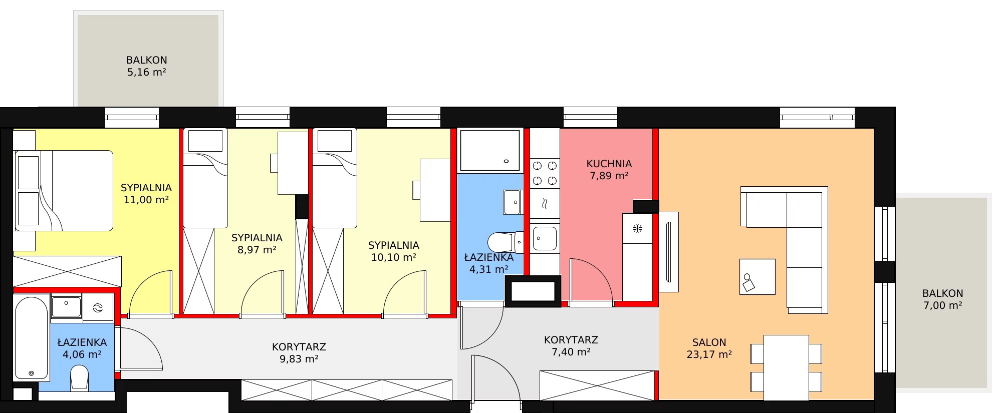 Apartament 86,18 m², piętro 1, oferta nr 35, Osiedle Terminus, Piastów, ul. Bodycha 122