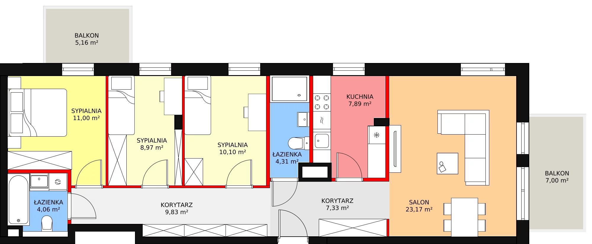 Apartament 86,52 m², piętro 3, oferta nr 47, Osiedle Terminus, Piastów, ul. Bodycha 122