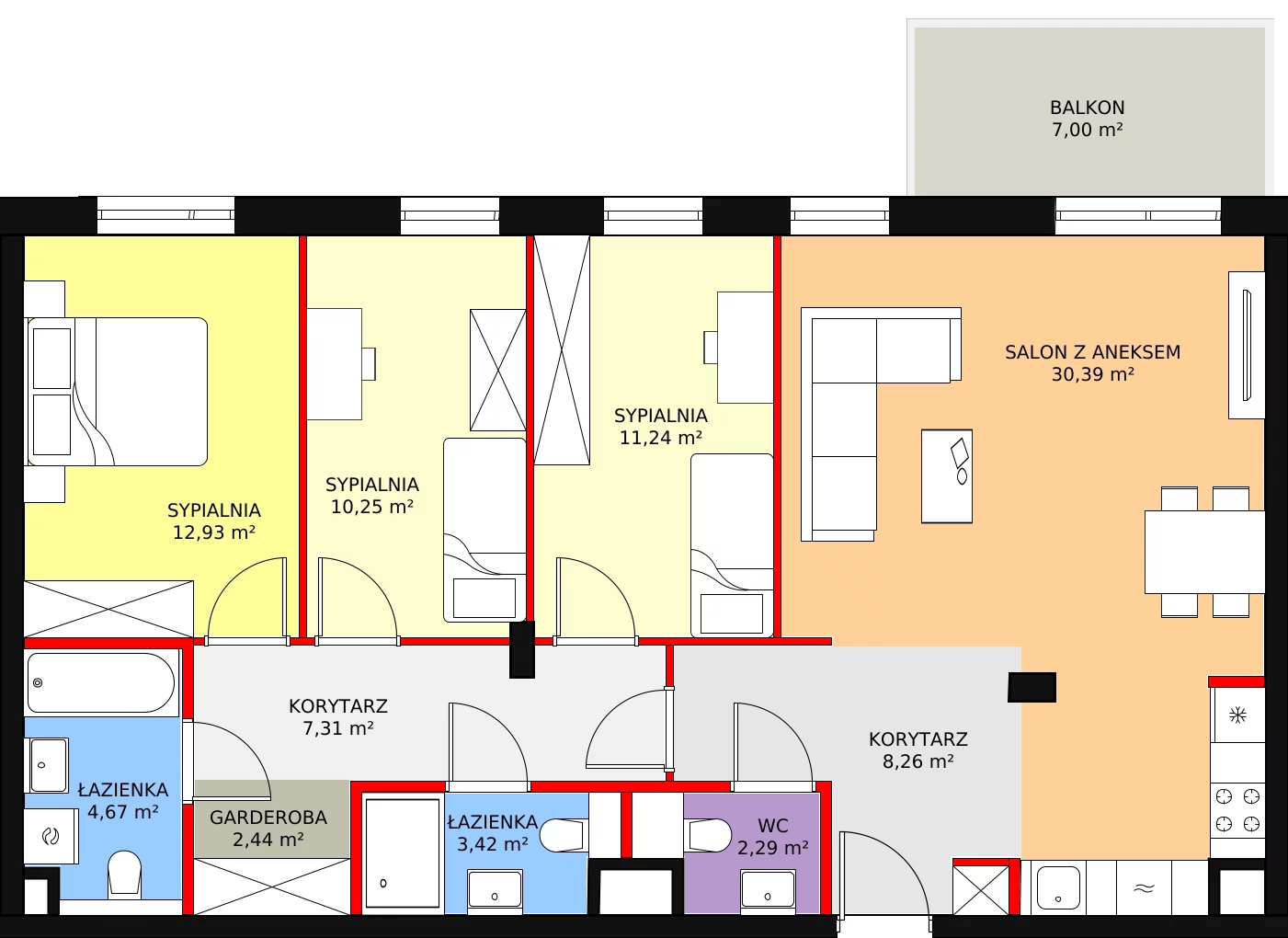 Apartament 93,36 m², piętro 1, oferta nr 9, Osiedle Terminus, Piastów, ul. Bodycha 122