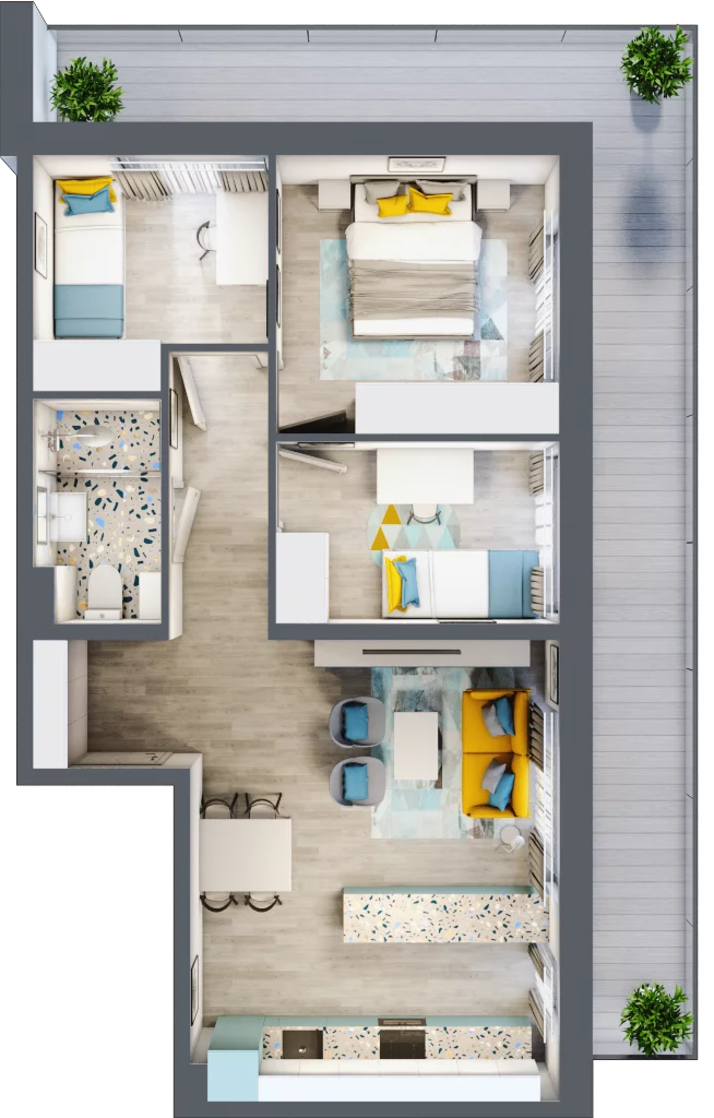 4 pokoje, mieszkanie 66,29 m², piętro 1, oferta nr 2.1.10., Apartamenty Stawowa, Opole, Szczepanowice, ul. Stawowa 59D-E