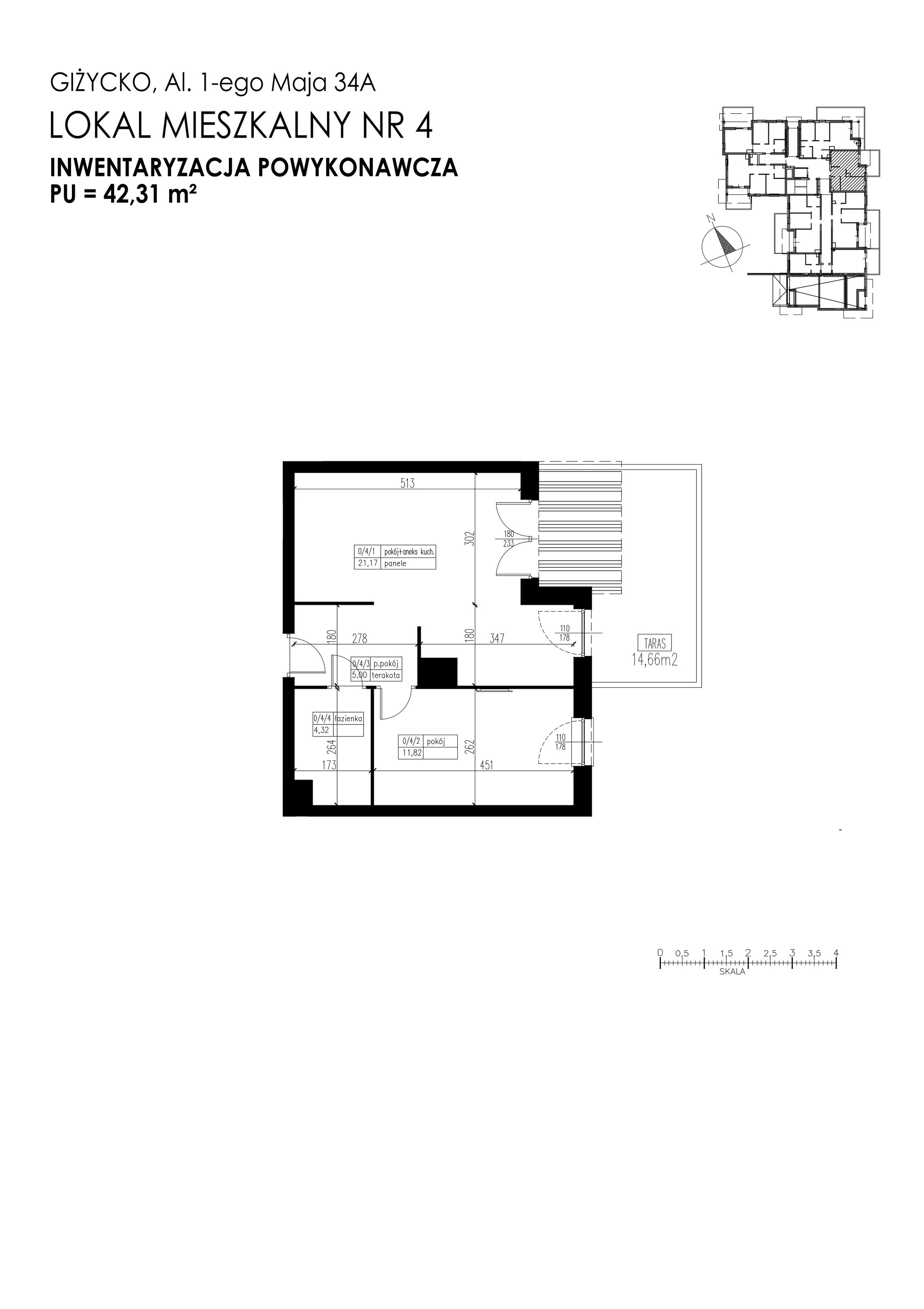 Apartament 42,31 m², parter, oferta nr M-4, Apartamenty Przystań - Etap E, Giżycko, al. 1 Maja