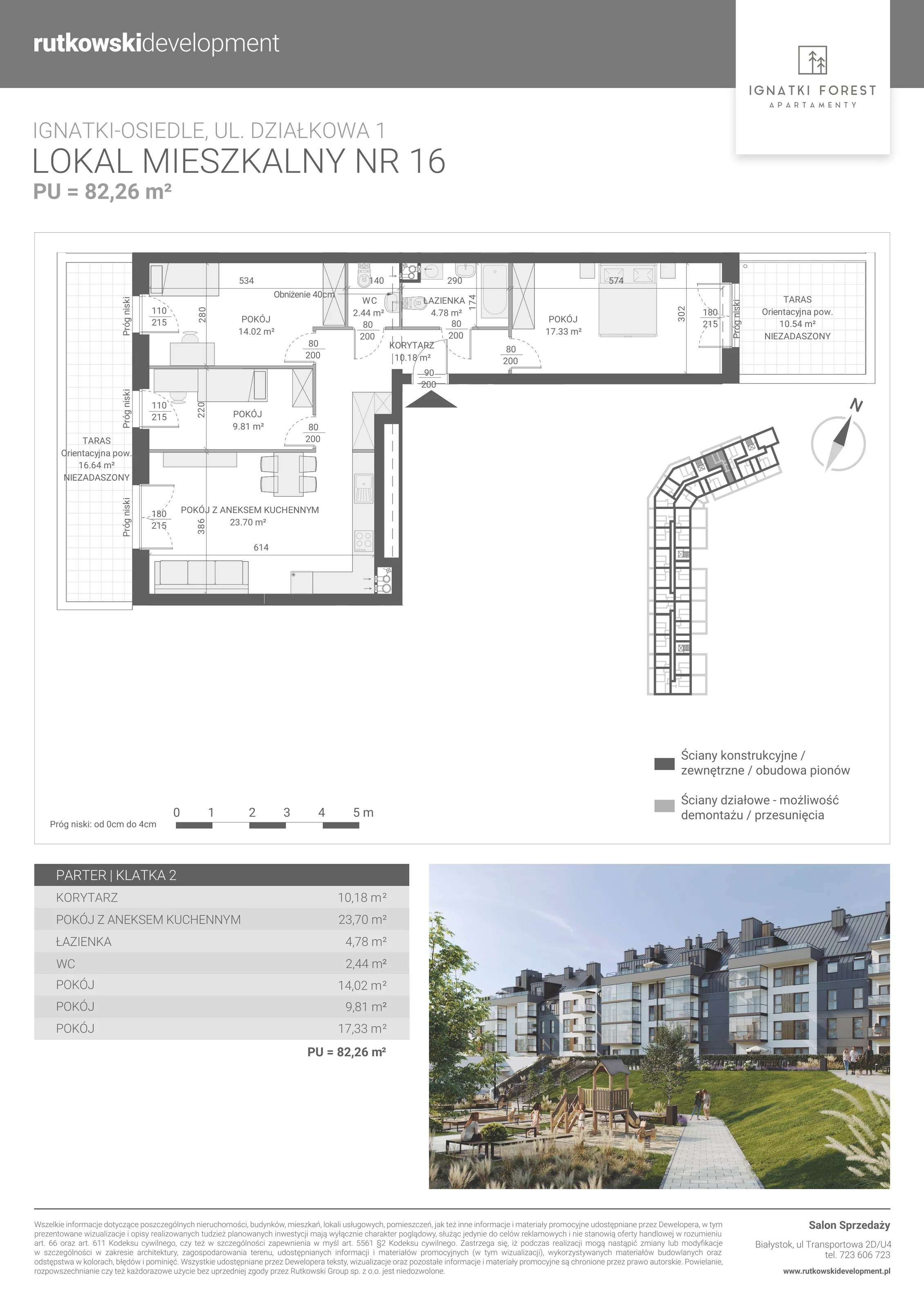 Apartament 82,26 m², parter, oferta nr 2/16, Ignatki Forest - Etap 1, Ignatki-Osiedle, ul. Działkowa 1