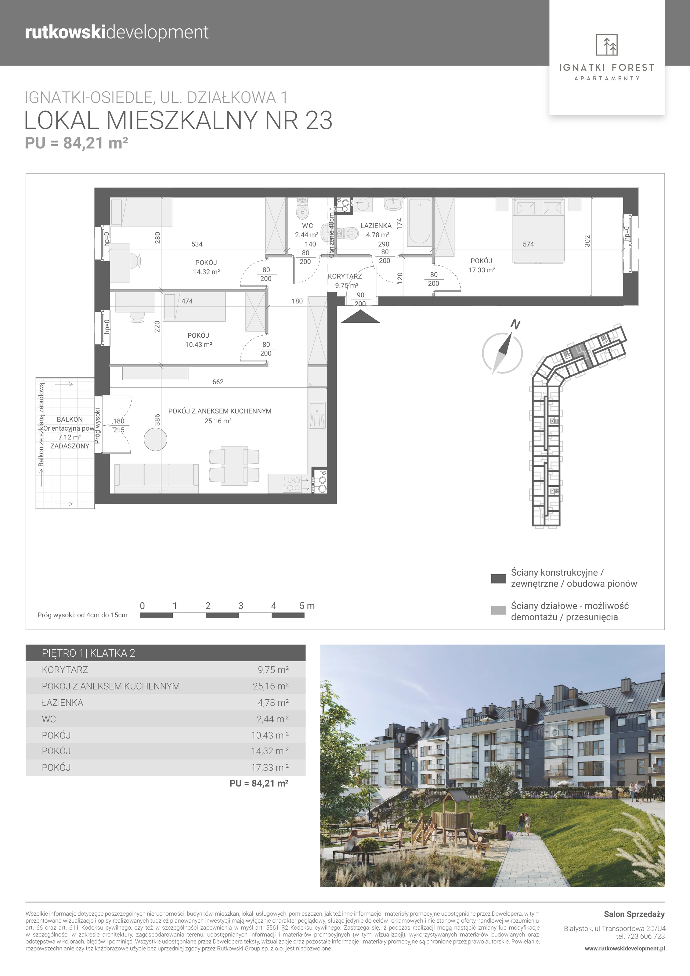 Apartament 84,21 m², piętro 1, oferta nr 2/23, Ignatki Forest - Etap 1, Ignatki-Osiedle, ul. Działkowa 1