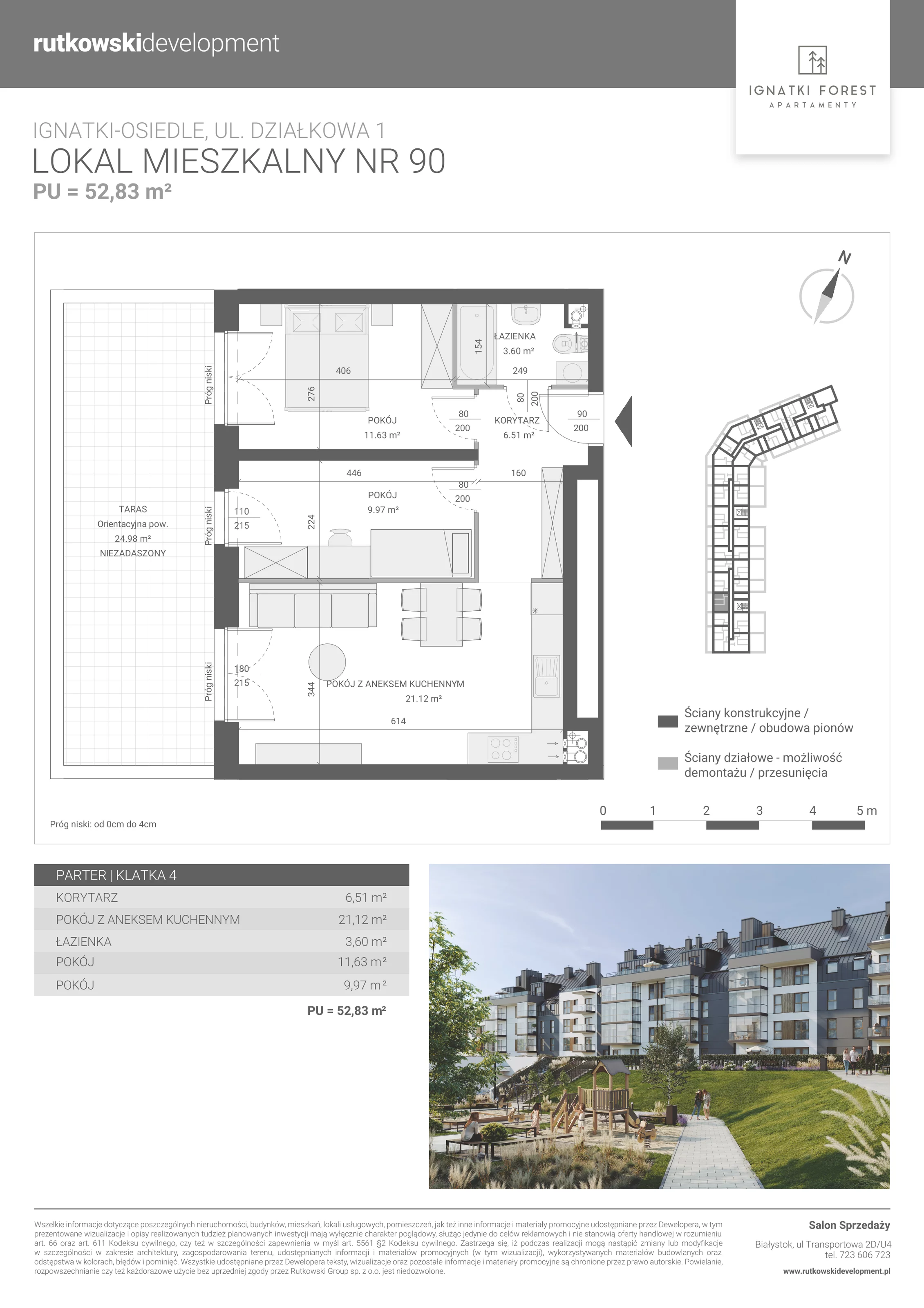 Apartament 52,83 m², parter, oferta nr 4/90, Ignatki Forest - Etap 2, Ignatki-Osiedle, ul. Działkowa 1