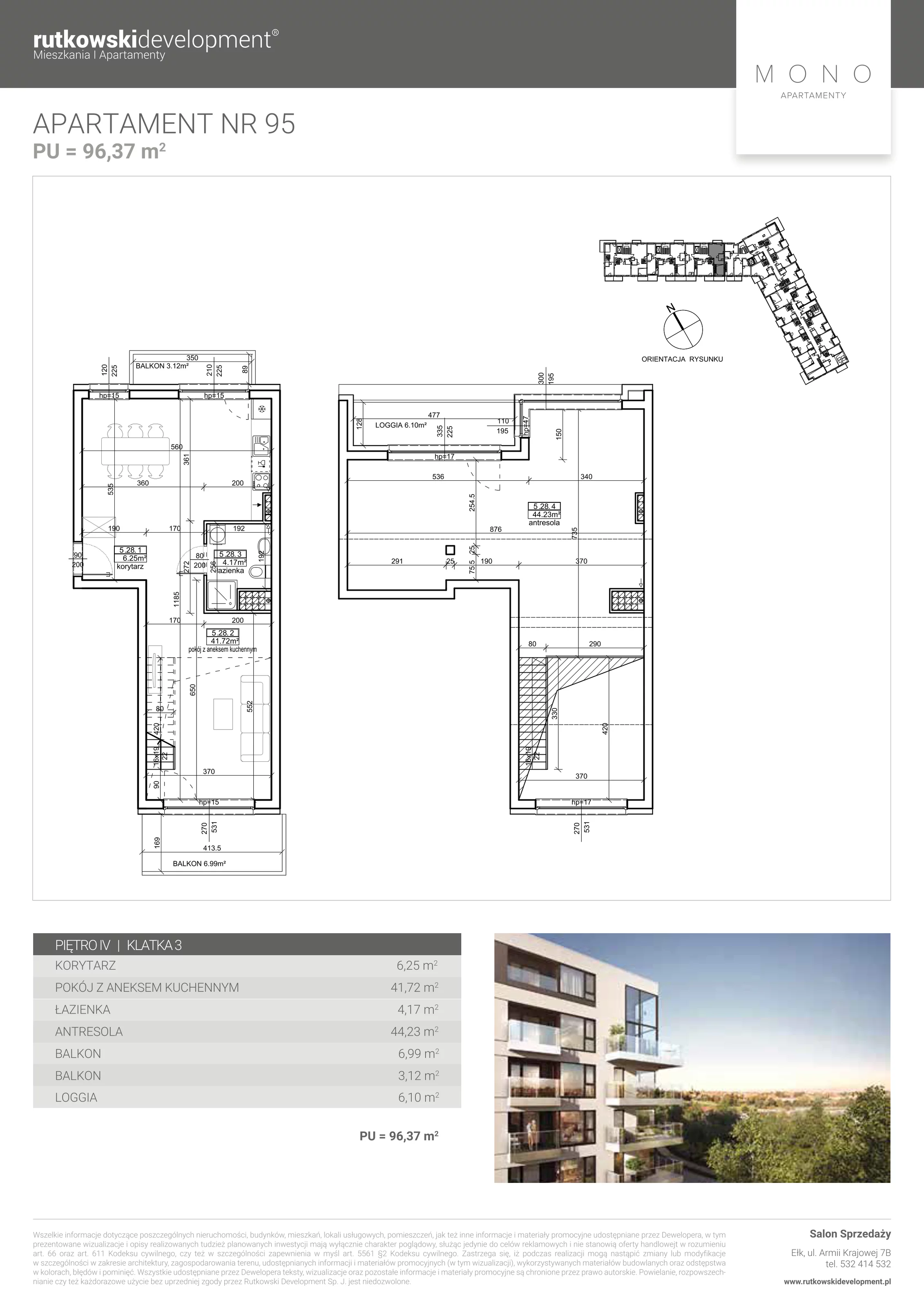 2 pokoje, apartament 96,37 m², piętro 4, oferta nr M-95, Mono Apartamenty - Etap 2, Ełk, ul. Targowa 4