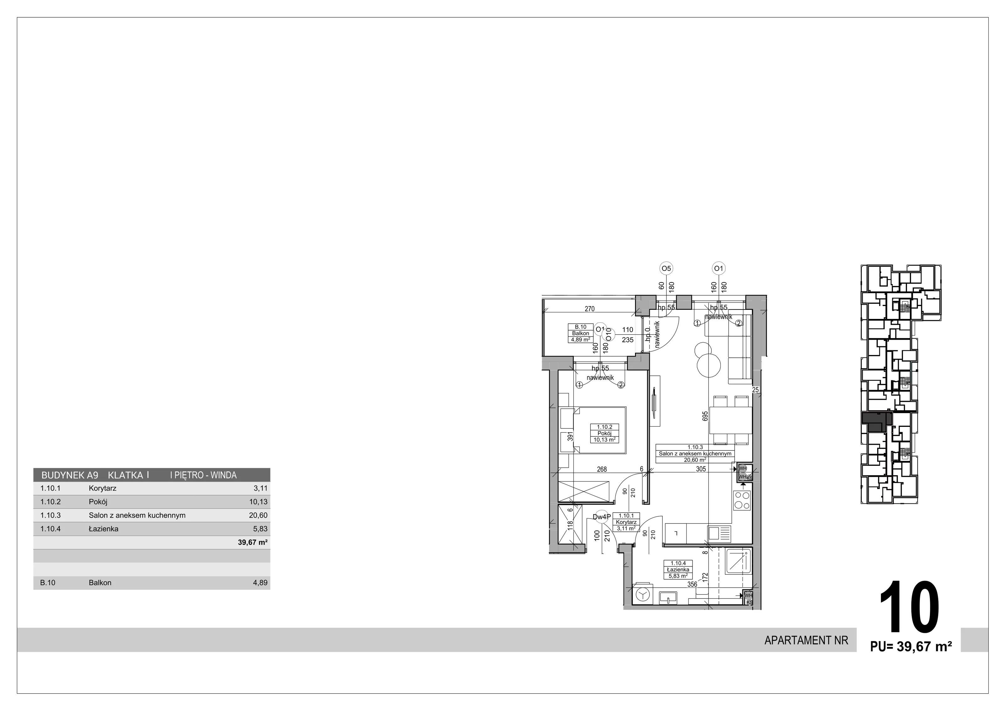 Apartament 39,67 m², piętro 1, oferta nr 10, Sobola Biel - Budynek A9, Suwałki, ul. Aleksandry Piłsudskiej