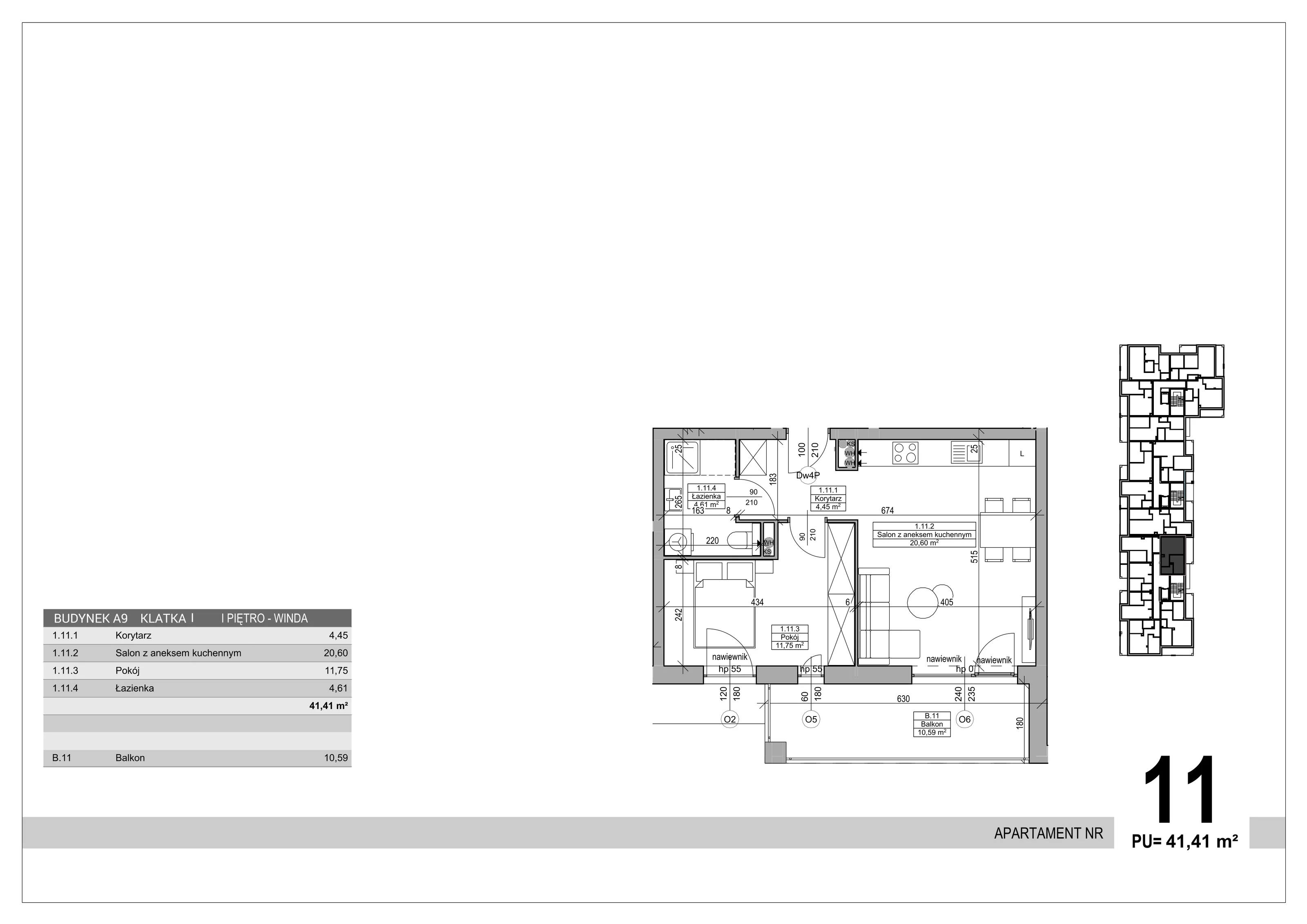 Apartament 41,41 m², piętro 1, oferta nr 11, Sobola Biel - Budynek A9, Suwałki, ul. Aleksandry Piłsudskiej