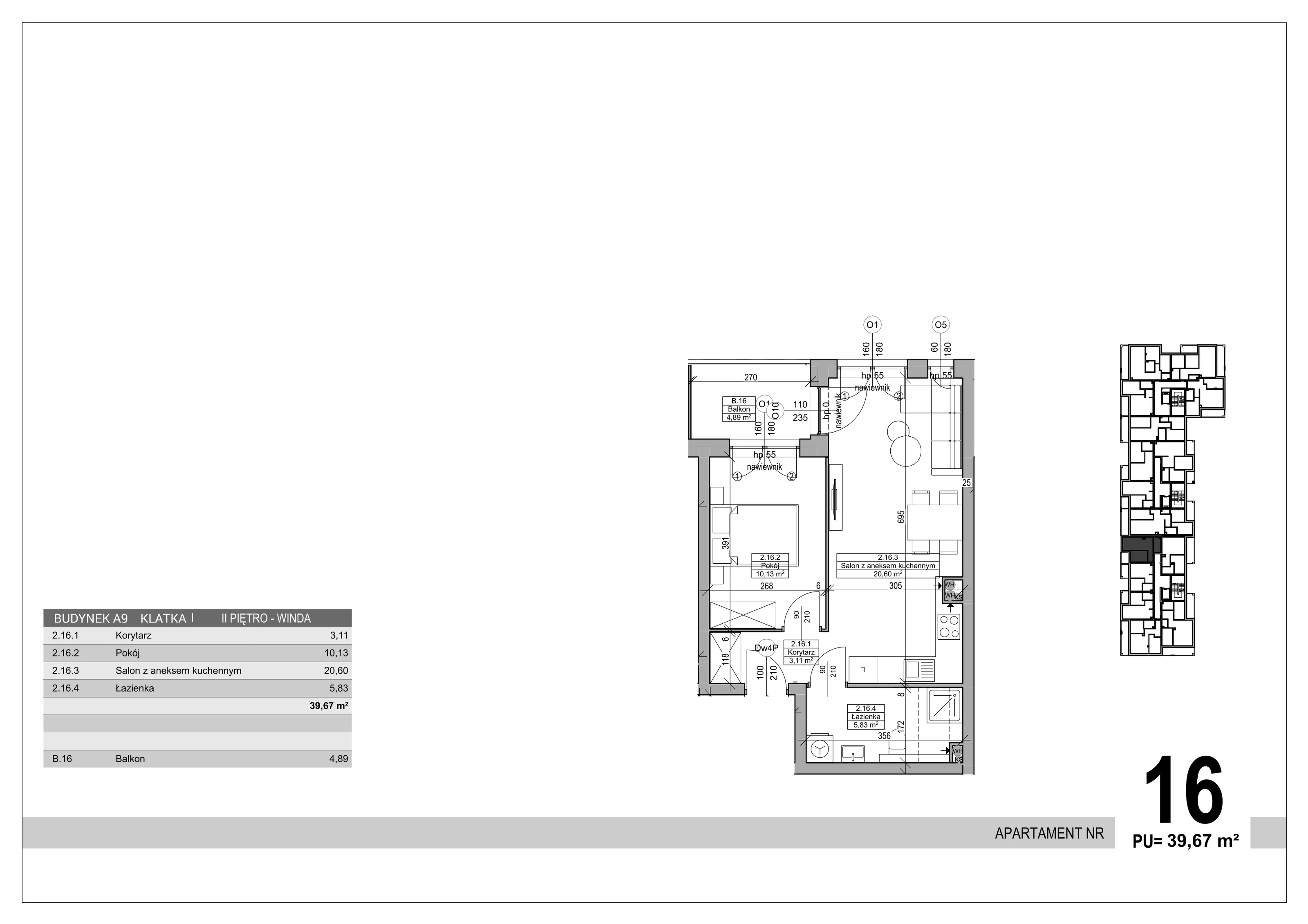 Apartament 39,67 m², piętro 2, oferta nr 16, Sobola Biel - Budynek A9, Suwałki, ul. Aleksandry Piłsudskiej