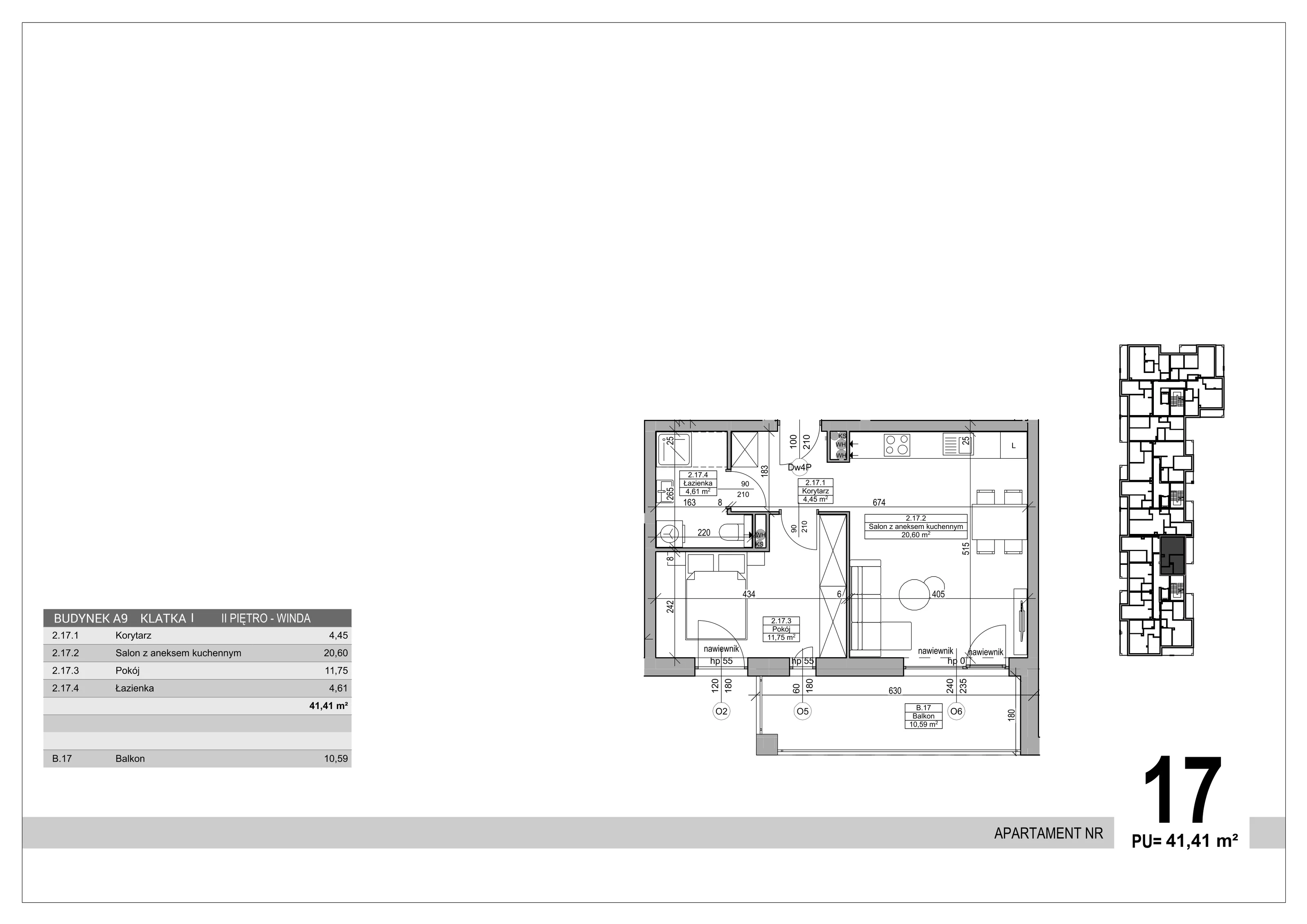 Apartament 41,41 m², piętro 2, oferta nr 17, Sobola Biel - Budynek A9, Suwałki, ul. Aleksandry Piłsudskiej