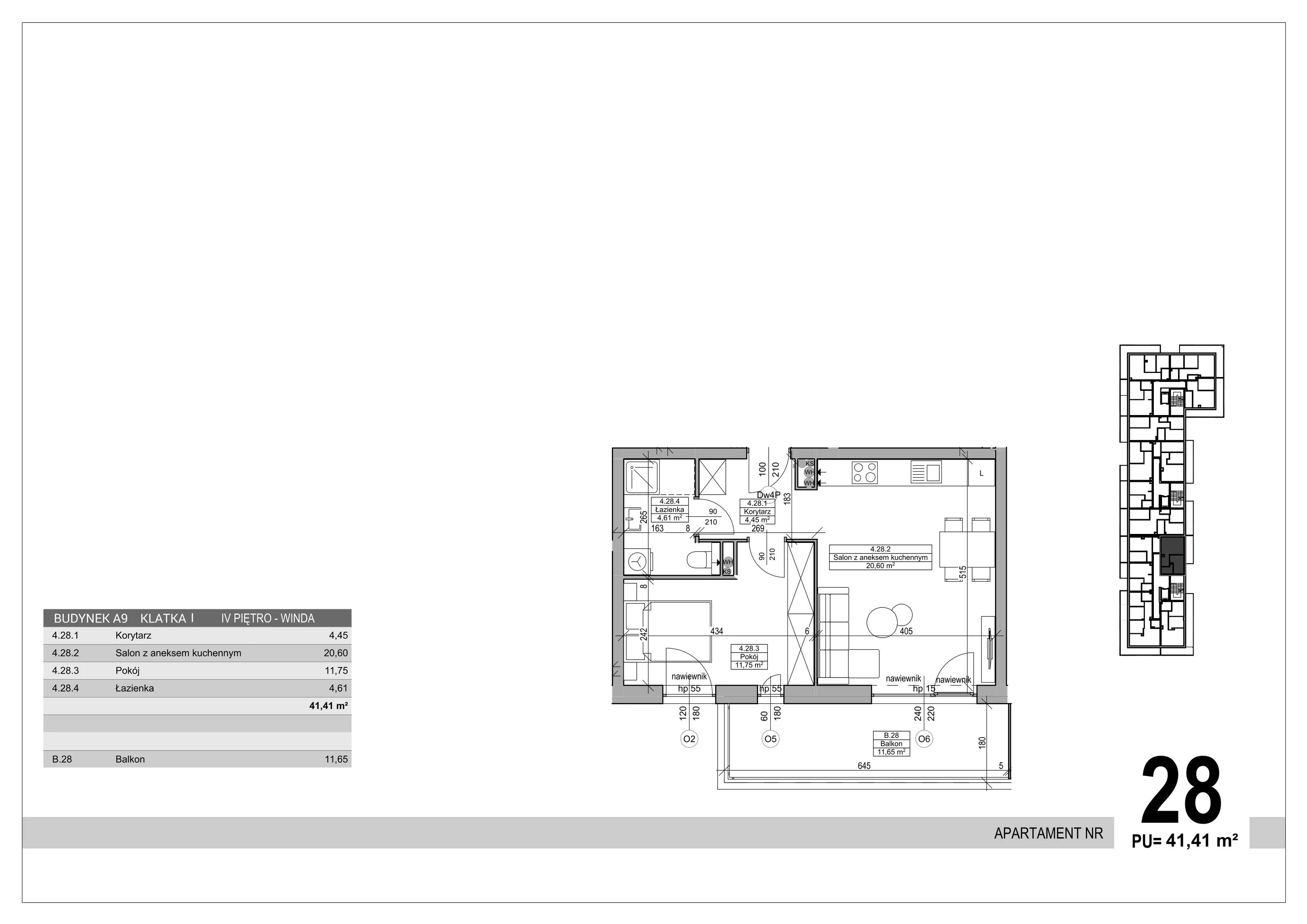 Apartament 41,41 m², piętro 4, oferta nr 28, Sobola Biel - Budynek A9, Suwałki, ul. Aleksandry Piłsudskiej