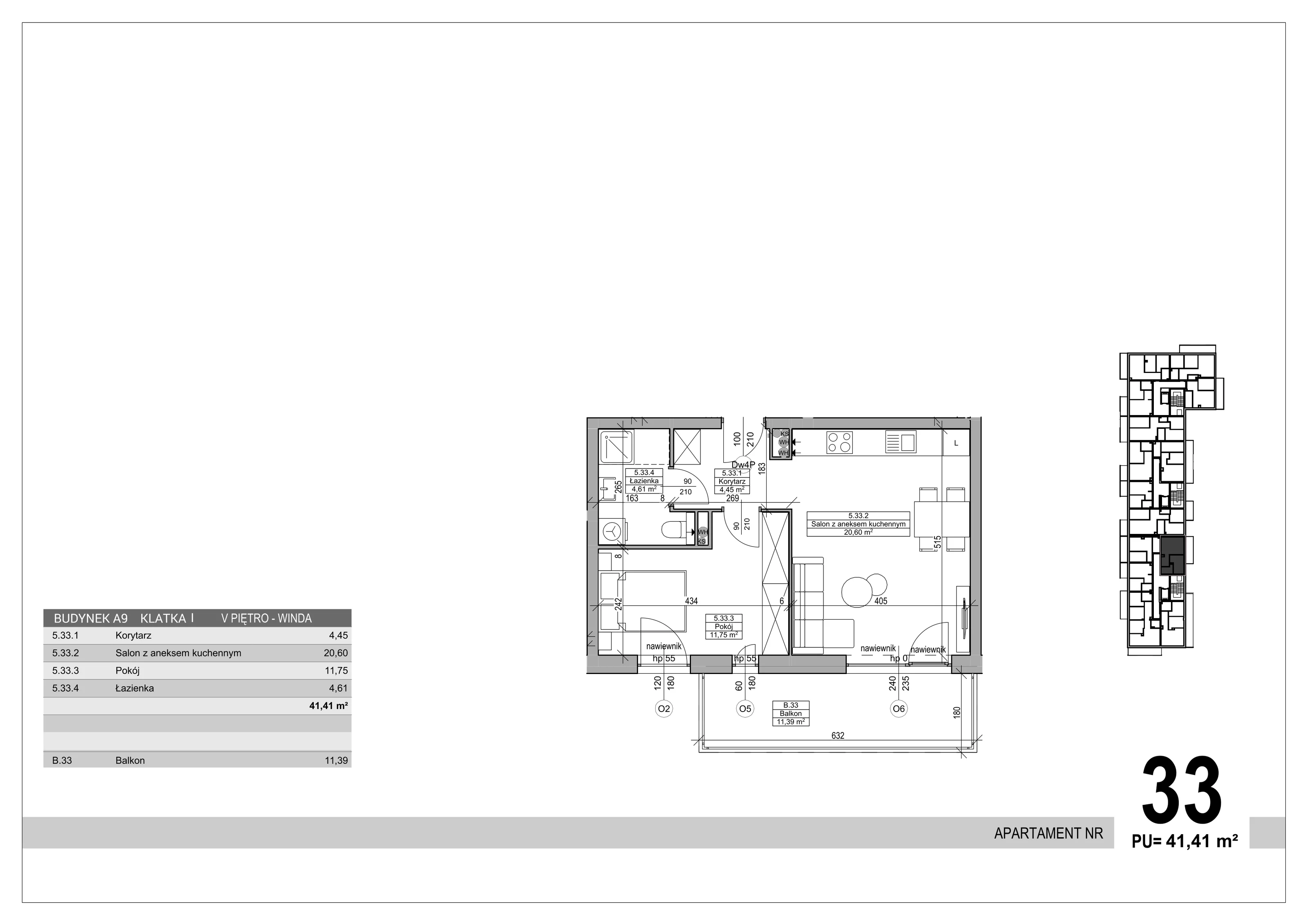 Apartament 41,41 m², piętro 5, oferta nr 33, Sobola Biel - Budynek A9, Suwałki, ul. Aleksandry Piłsudskiej