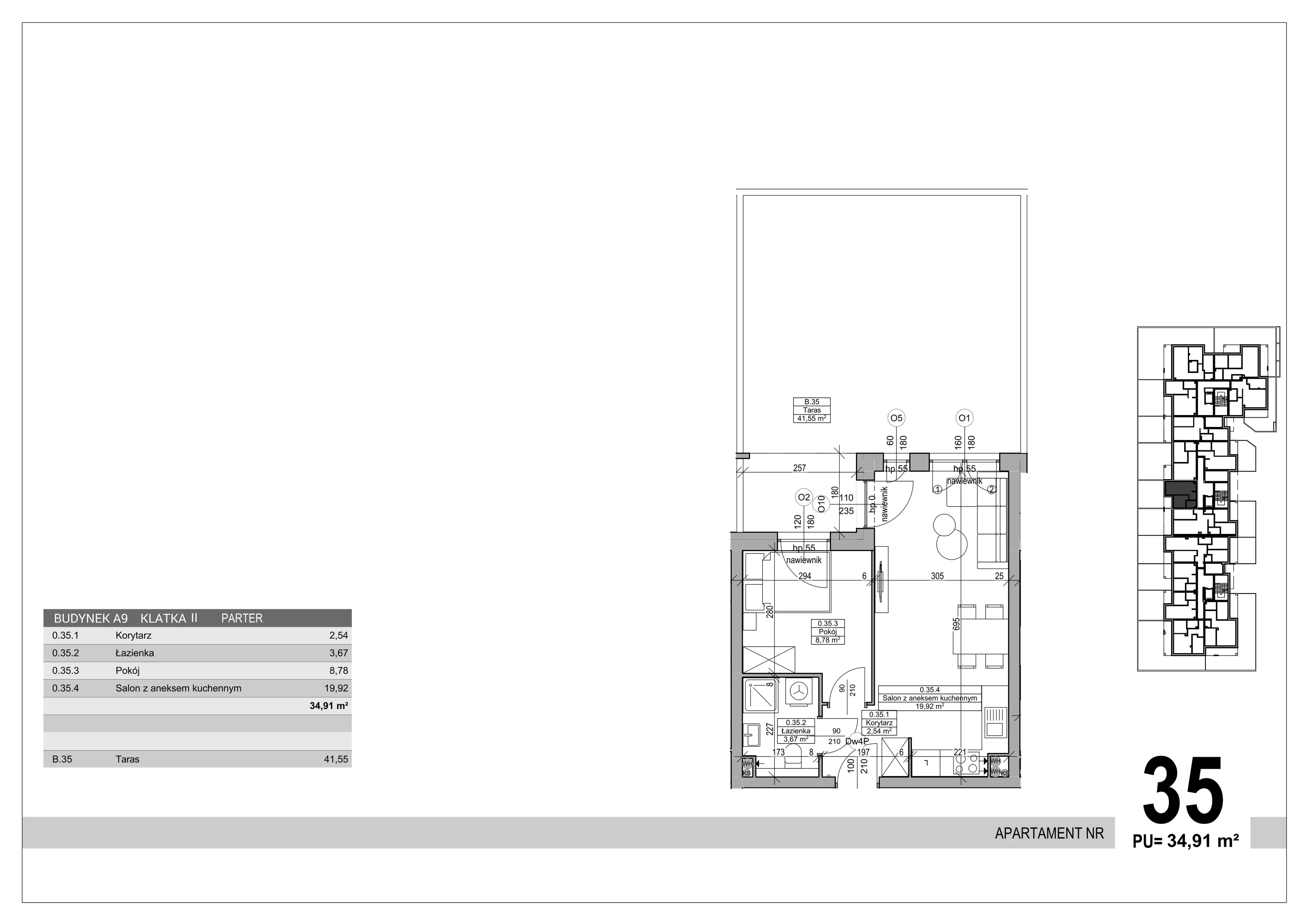 Apartament 41,55 m², parter, oferta nr 35, Sobola Biel - Budynek A9, Suwałki, ul. Aleksandry Piłsudskiej