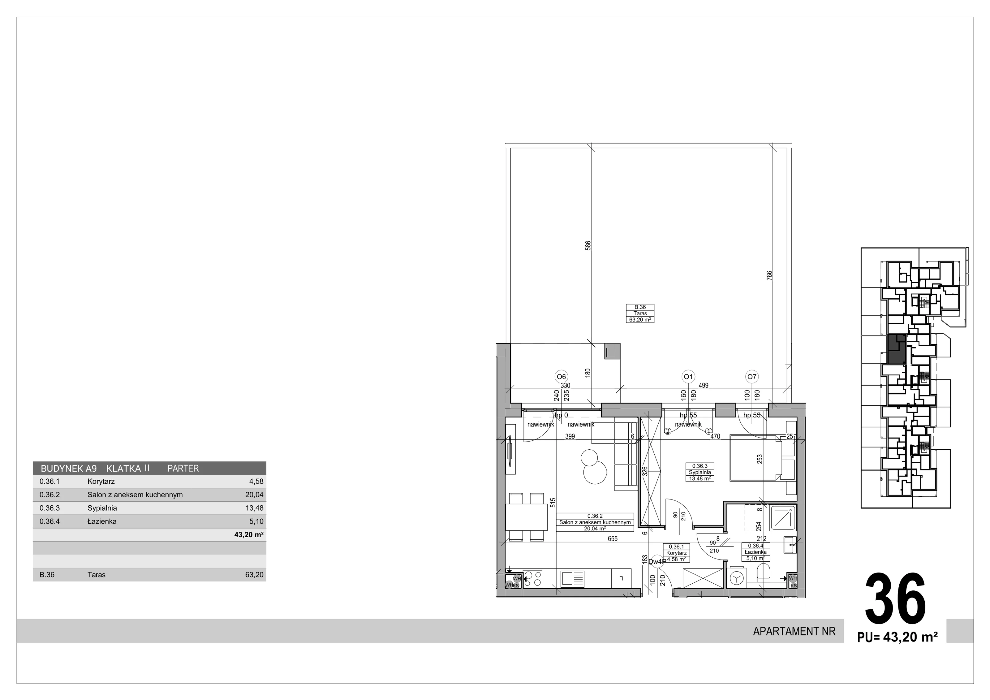 Apartament 43,20 m², parter, oferta nr 36, Sobola Biel - Budynek A9, Suwałki, ul. Aleksandry Piłsudskiej